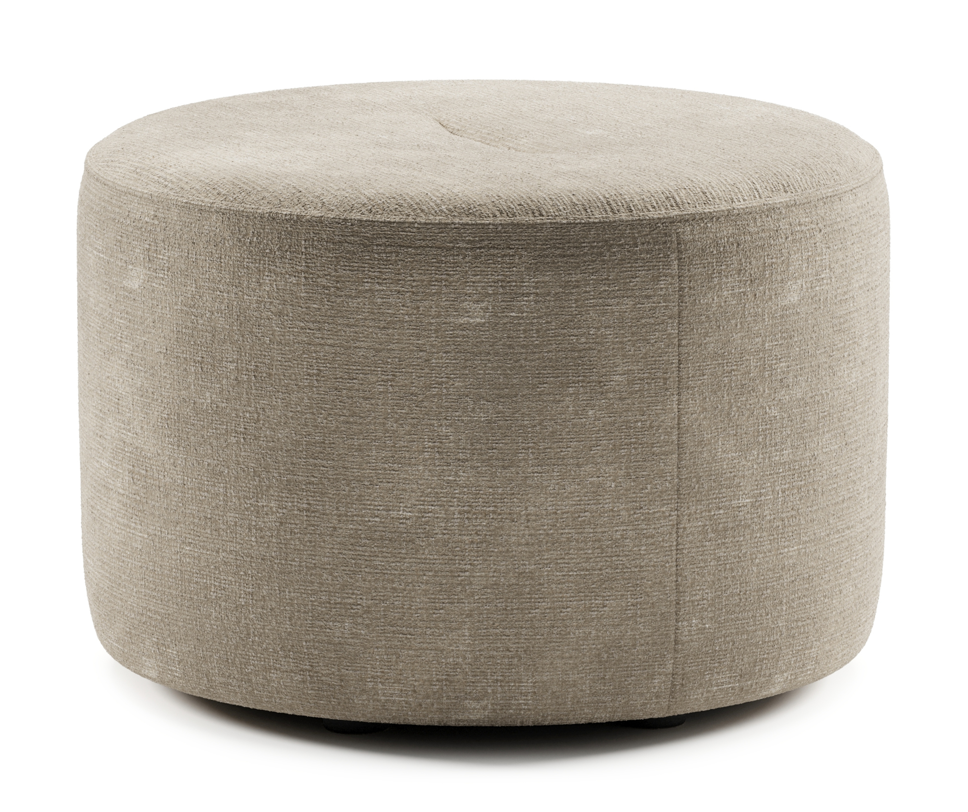 Tondo pouf - Dolore tissu Taupe Ø60xH40cm