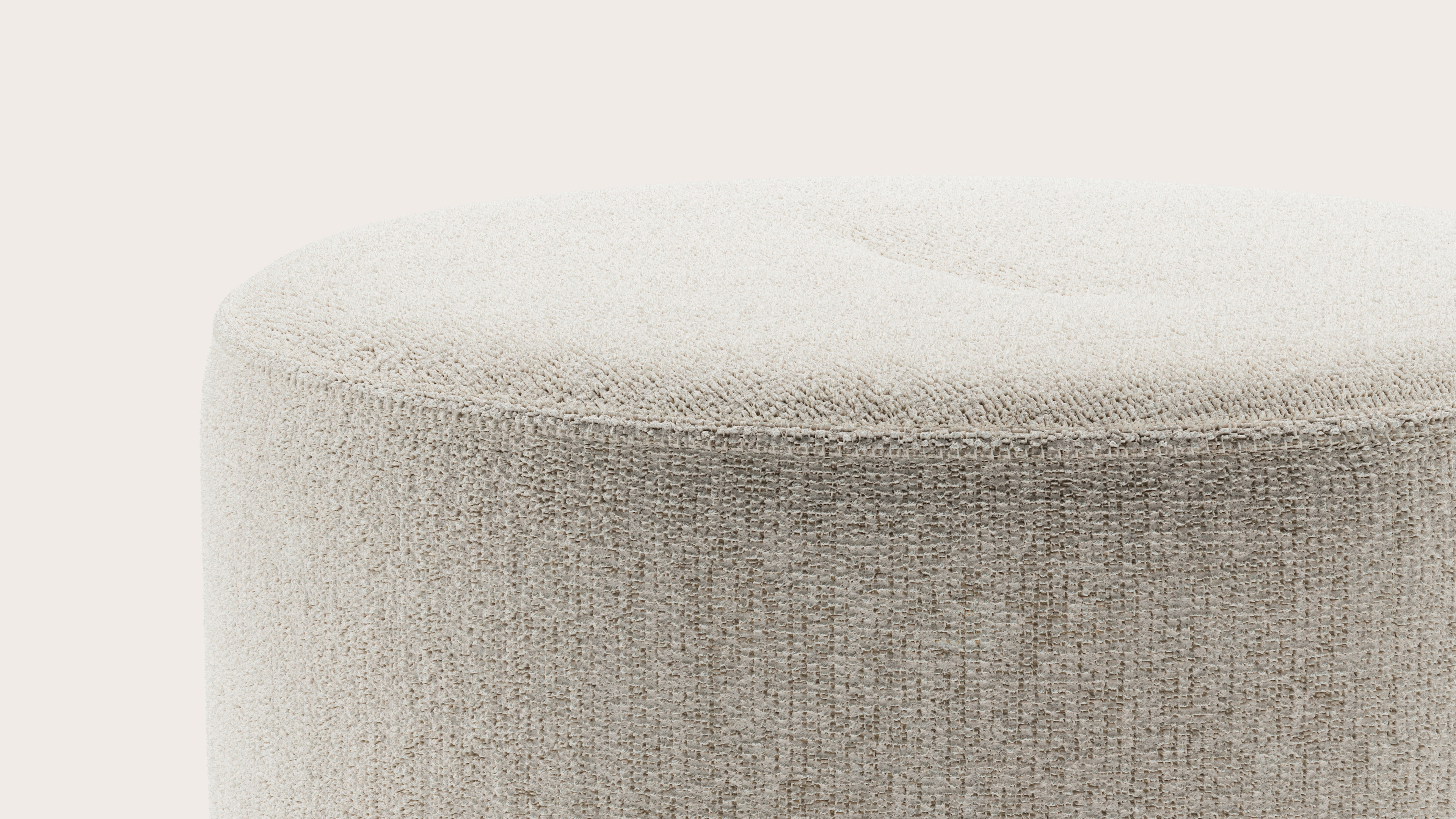 Tondo poef - Poco stof Beige Ø60xH40cm
