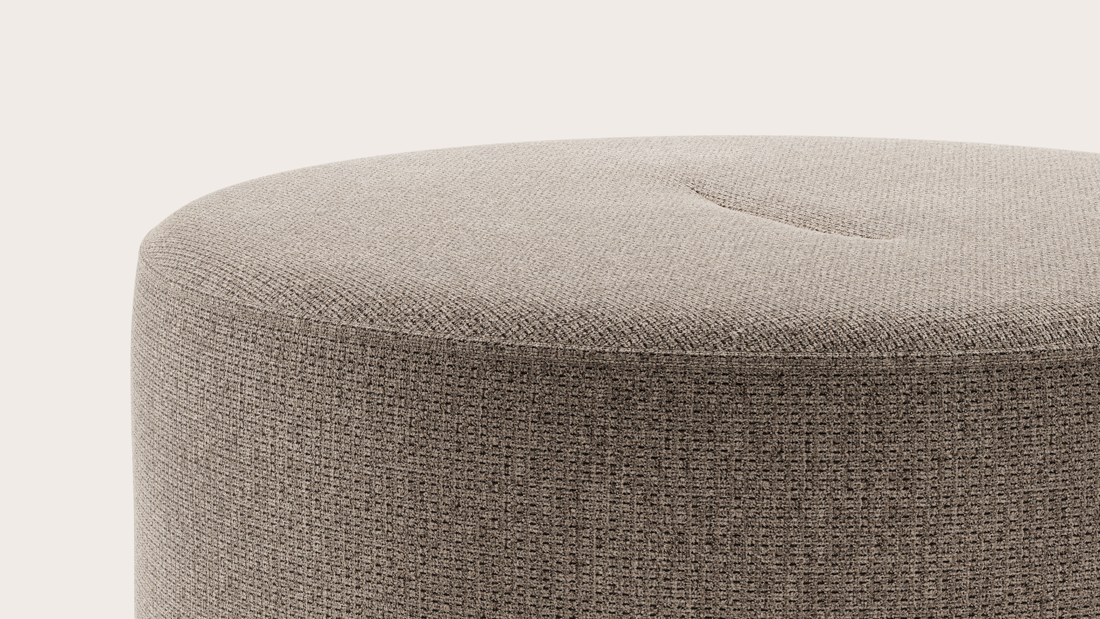 Tondo pouf - Fuga tissu Taupe Ø70xH34cm