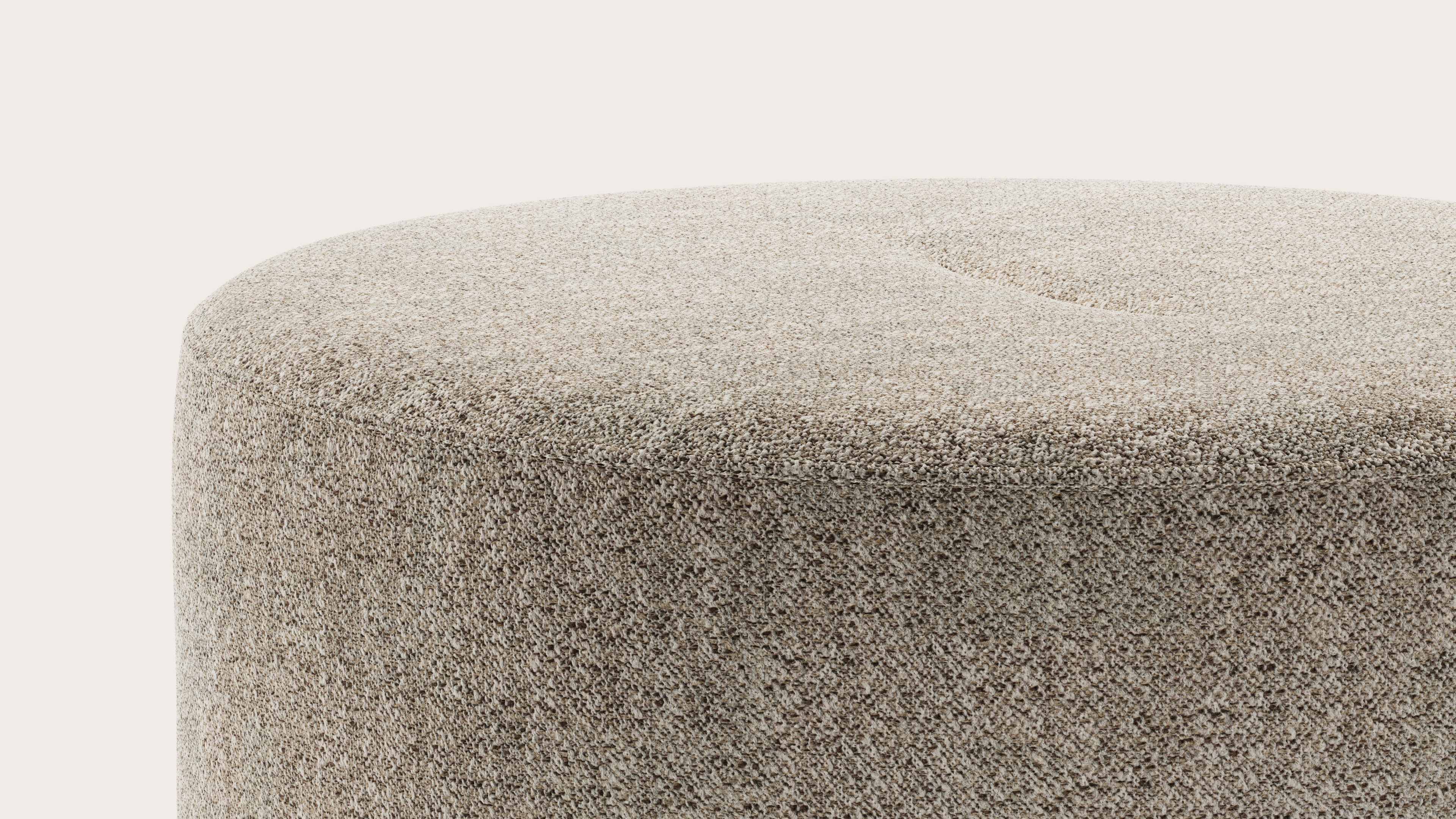 Tondo pouf - Stanza tissu Light Taupe Ø70xH34cm