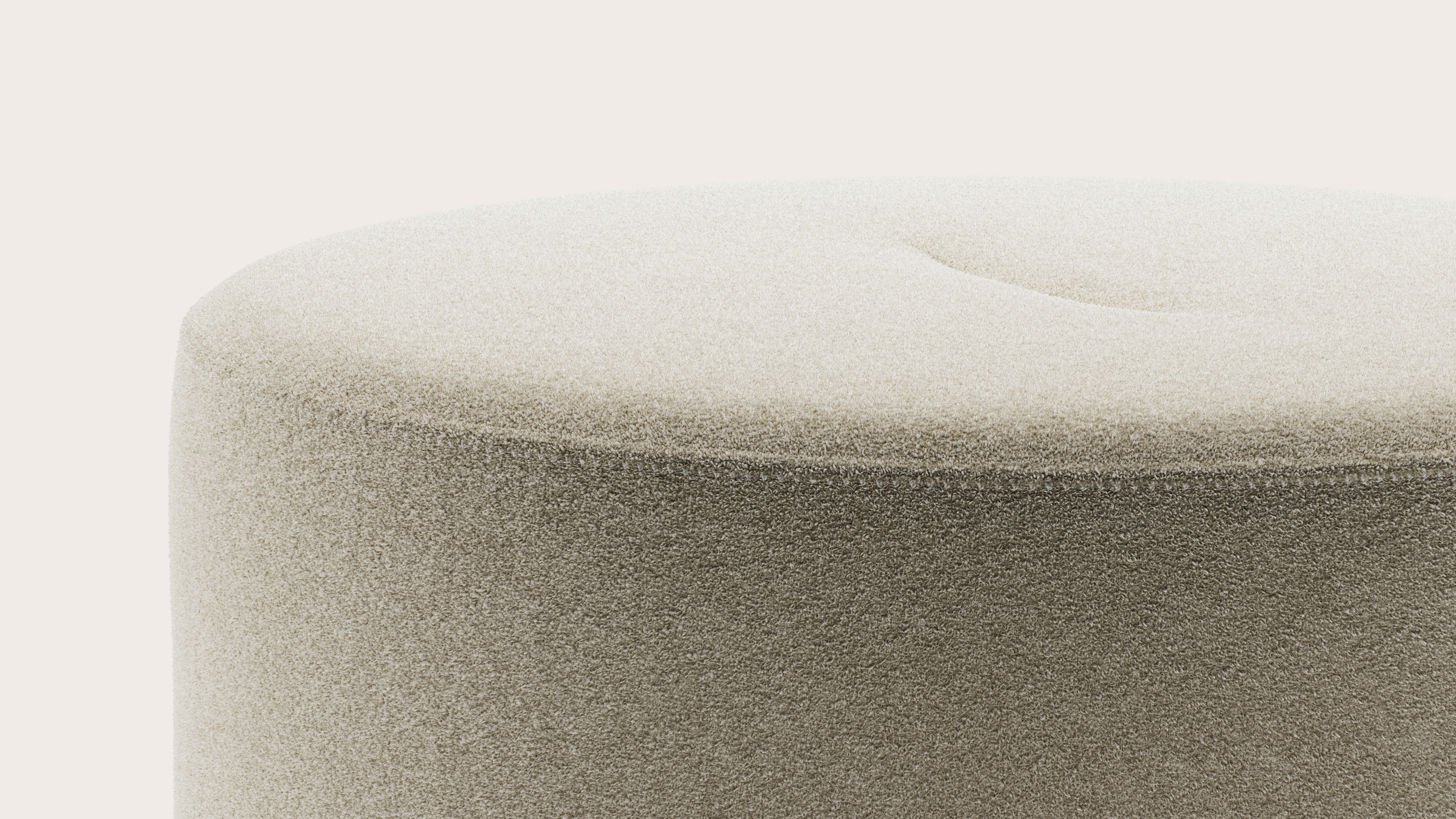 Tondo pouf - Aria tissu Mastic Ø70xH34cm