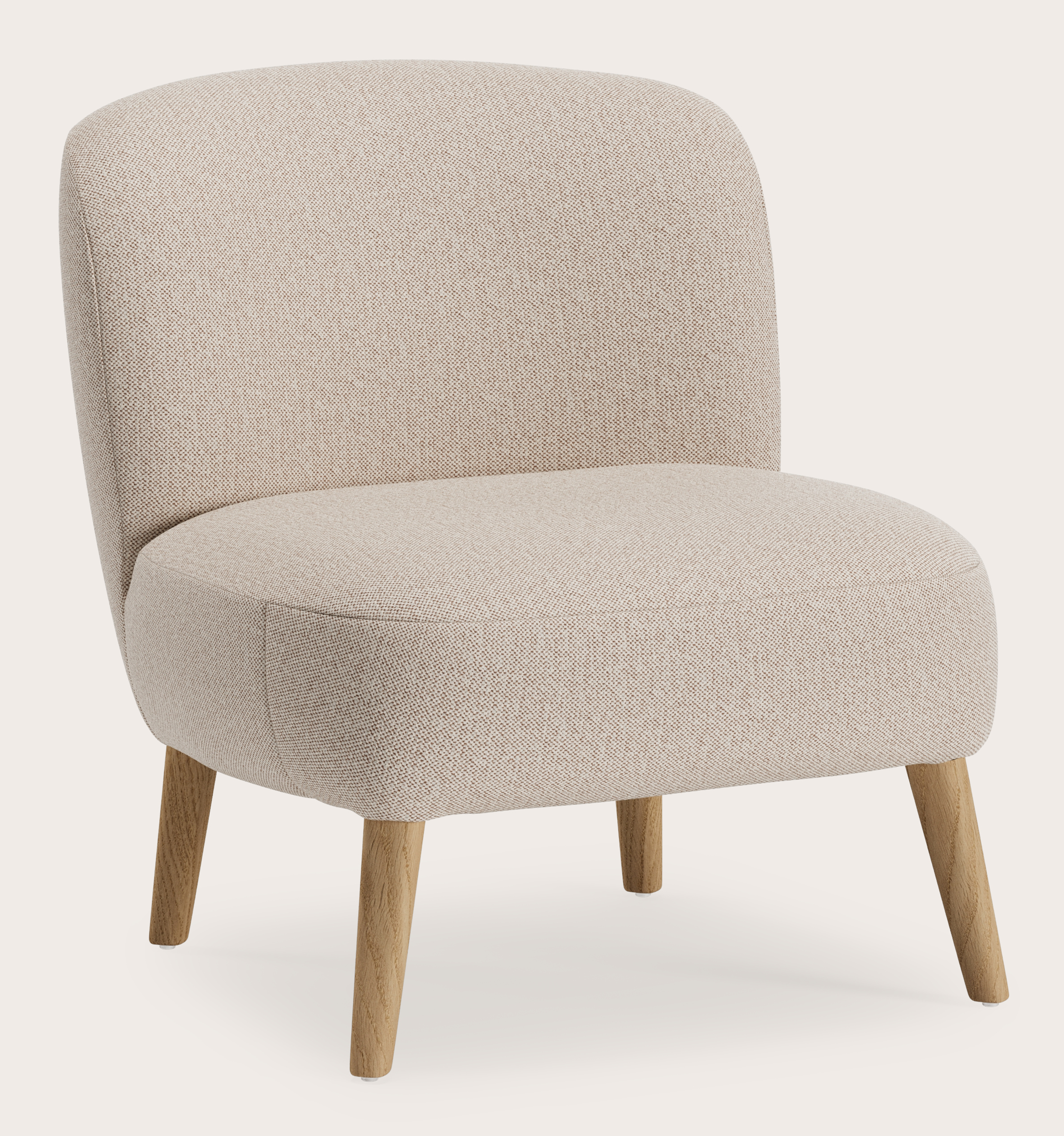 Fauteuil Aviano en Brio tissu Beige avec pied de chaise en chêne couleur naturelle