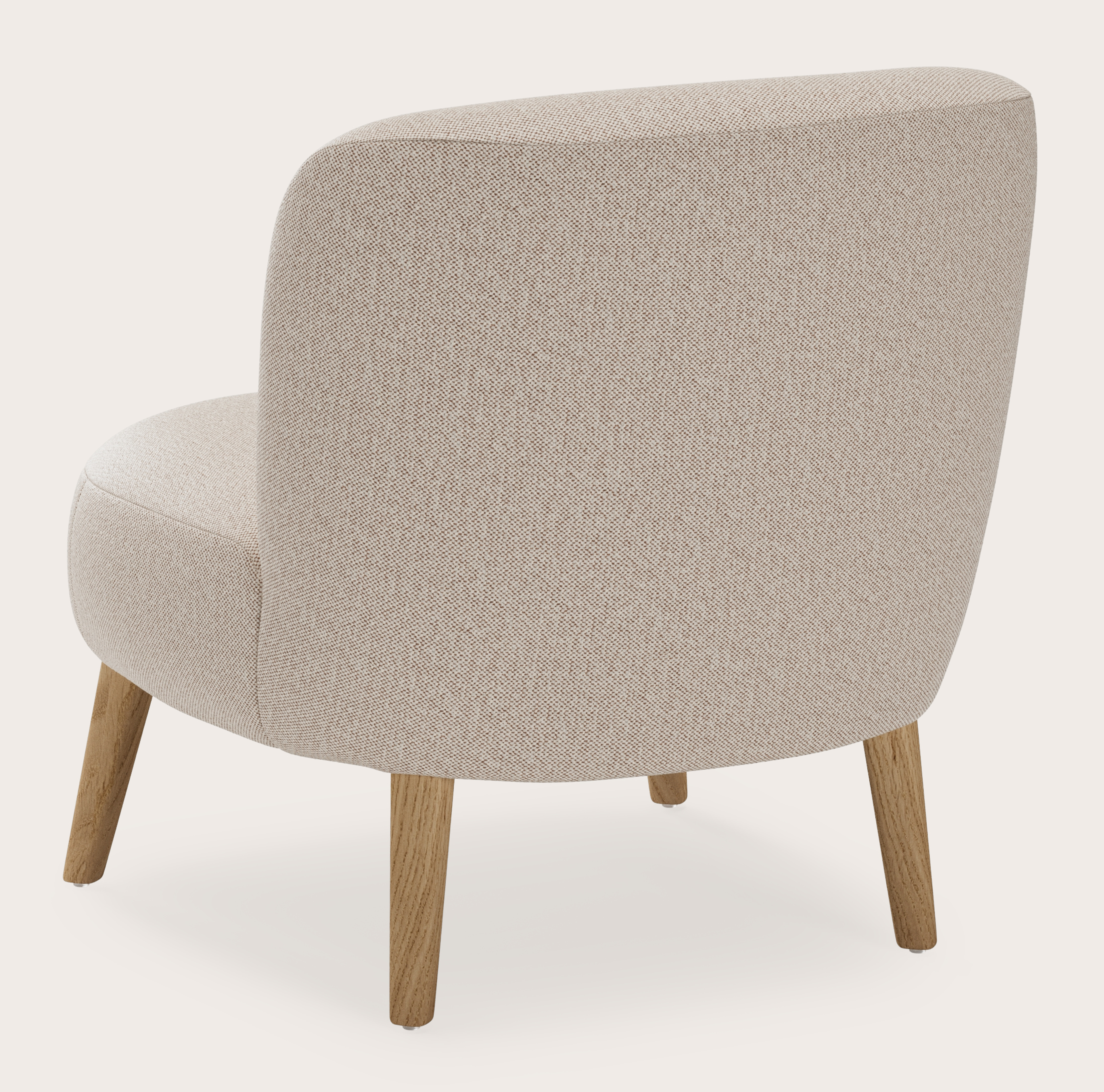 Fauteuil Aviano en Brio tissu Beige avec pied de chaise en chêne couleur naturelle