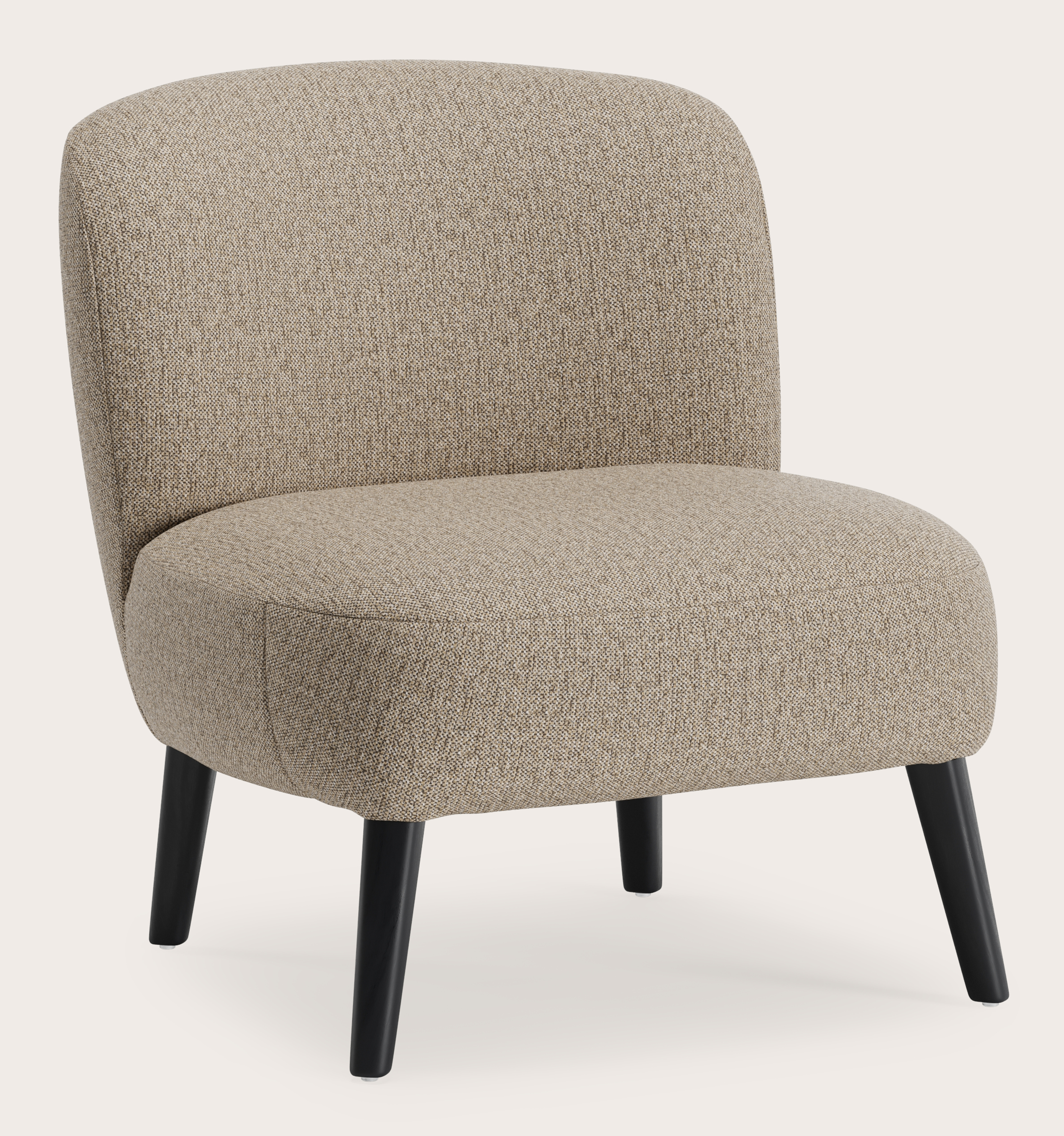 Fauteuil Aviano en Brio tissu Sesame avec pied de chaise en chêne noir