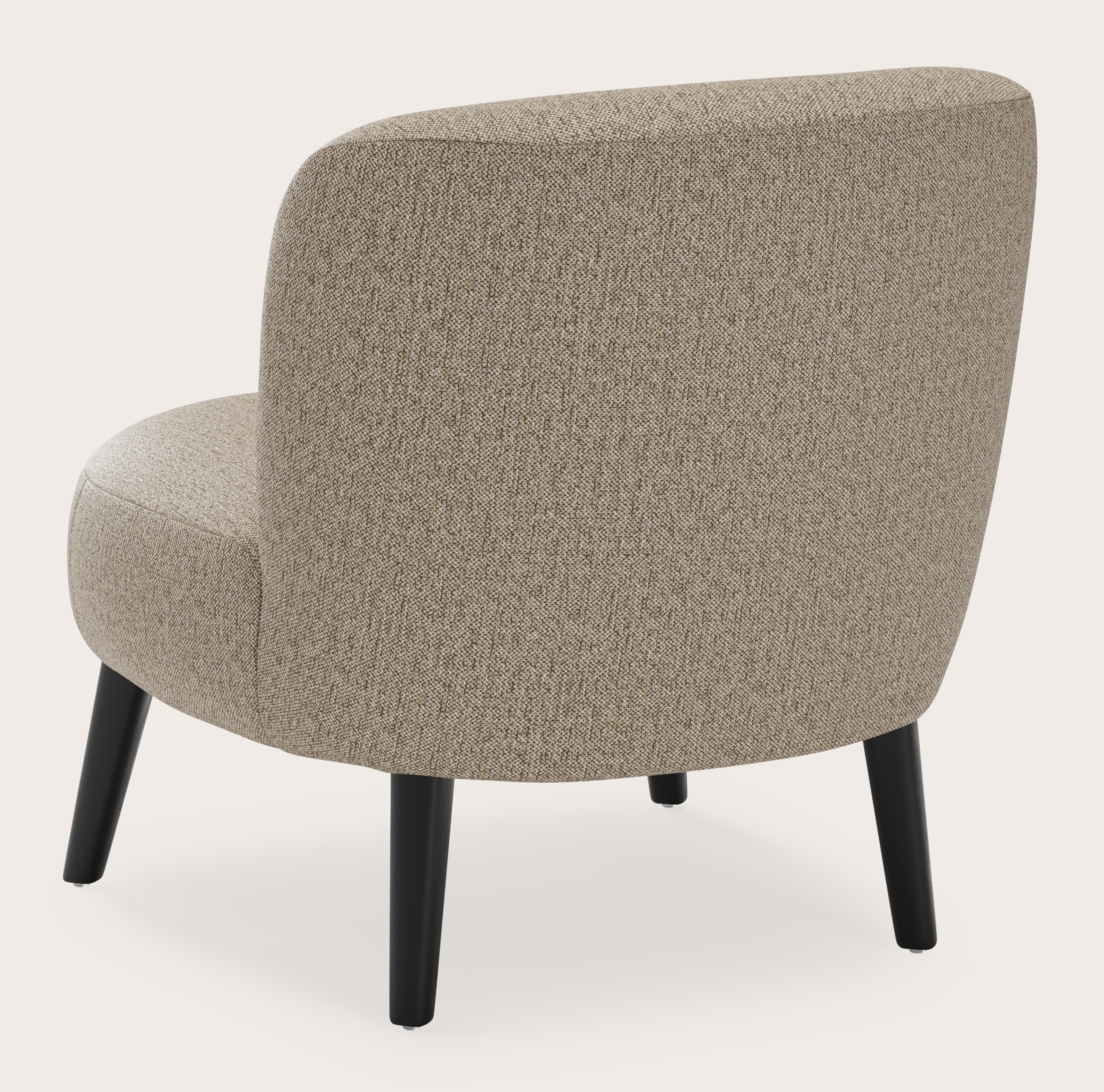 Fauteuil Aviano en Brio tissu Sesame avec pied de chaise en chêne noir