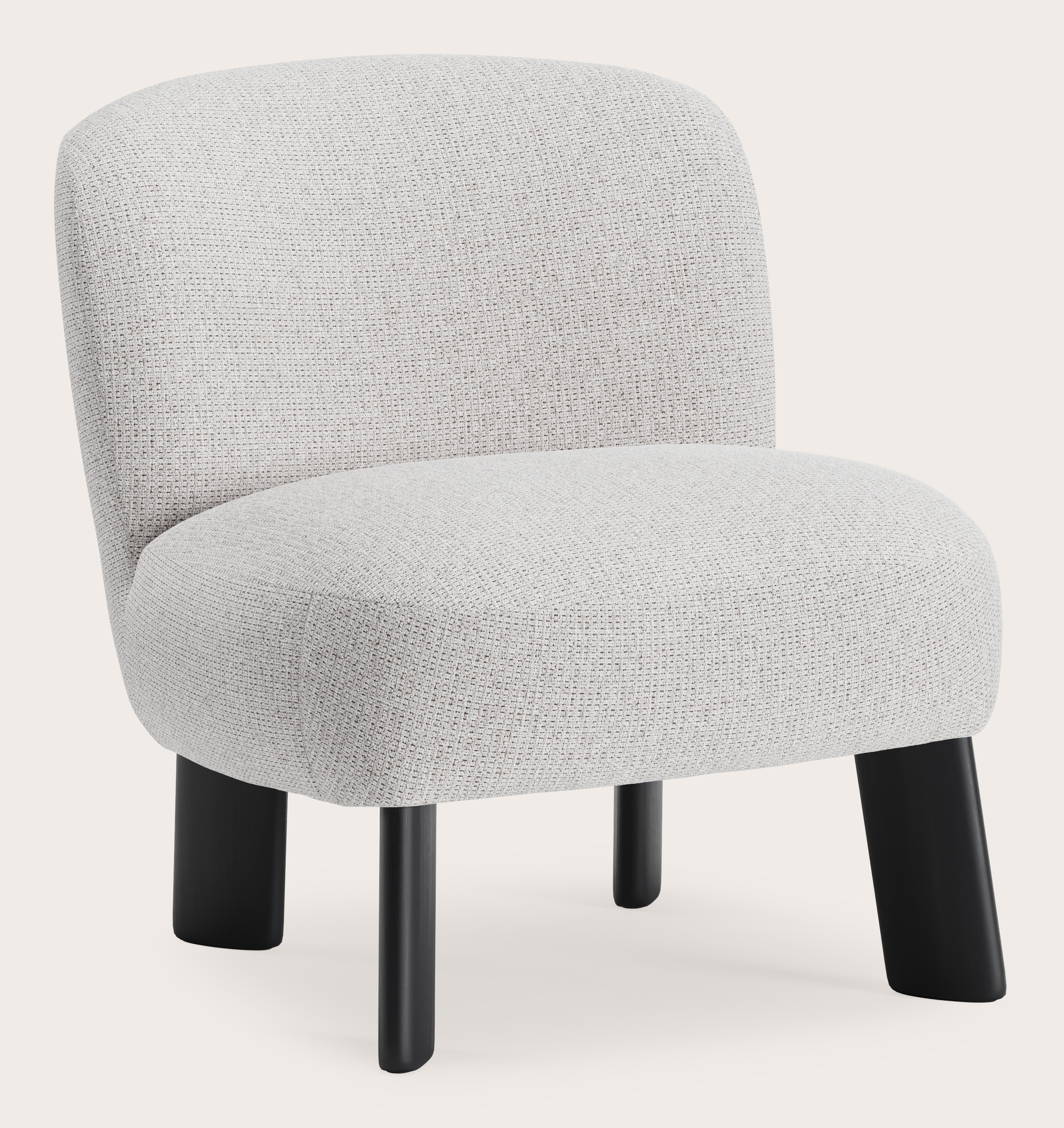 Arezzo fauteuil in Fuga stof Grey met stoelpoot in zwarte eik