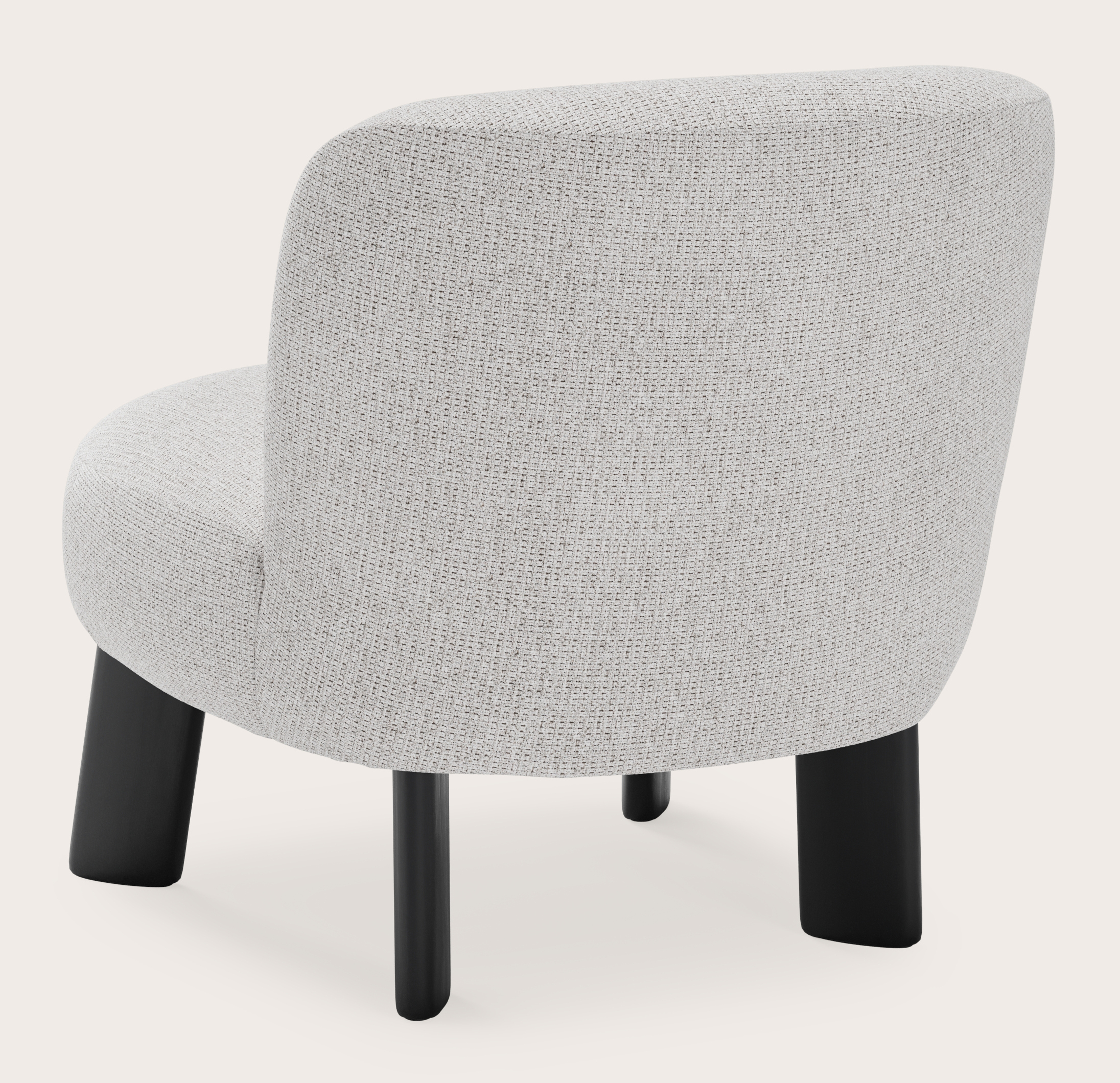 Arezzo fauteuil in Fuga stof Grey met stoelpoot in zwarte eik