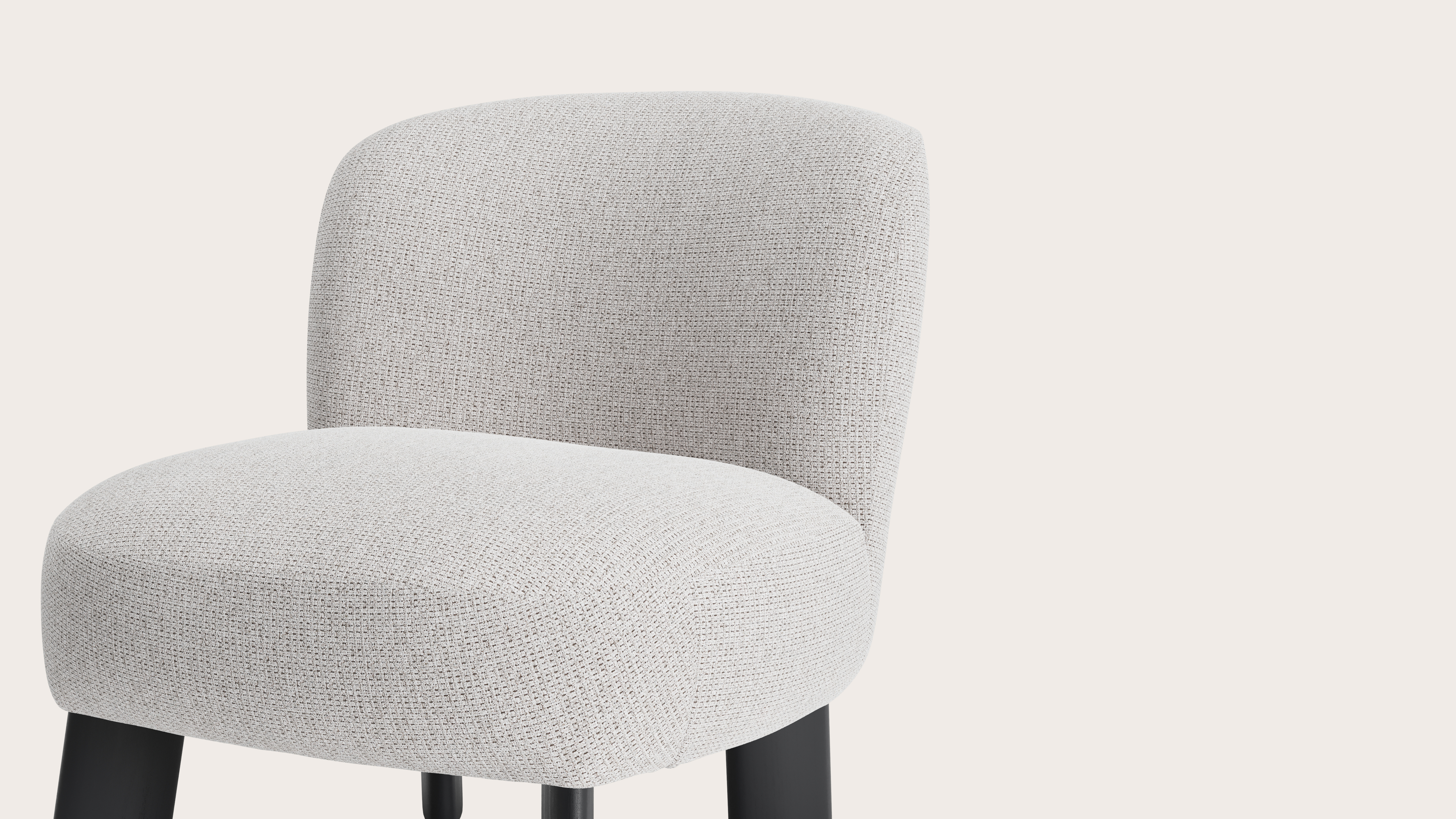 Arezzo fauteuil in Fuga stof Grey met stoelpoot in zwarte eik