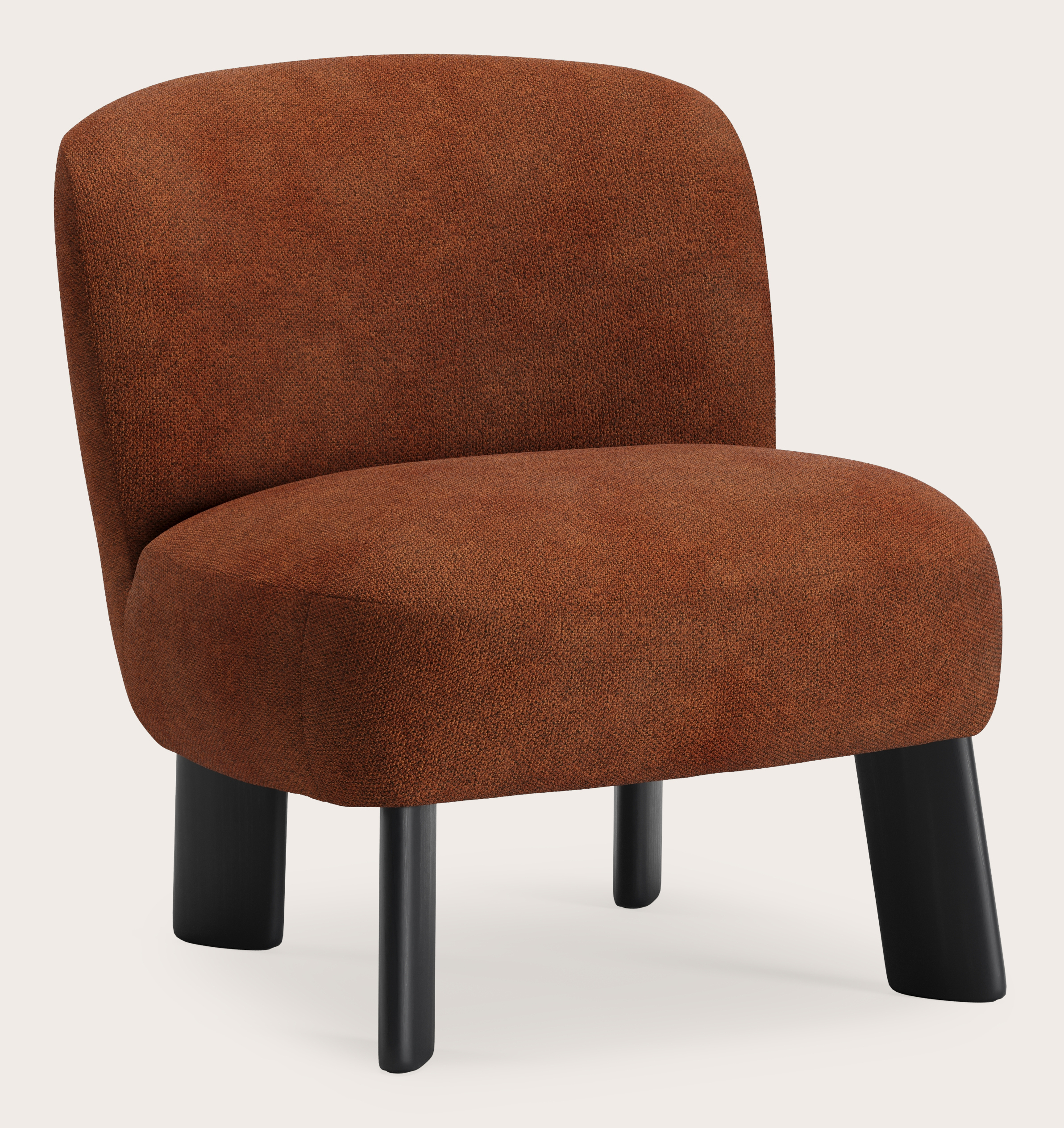 Fauteuil Arezzo en Volti tissu Copper avec pied de chaise en chêne noir