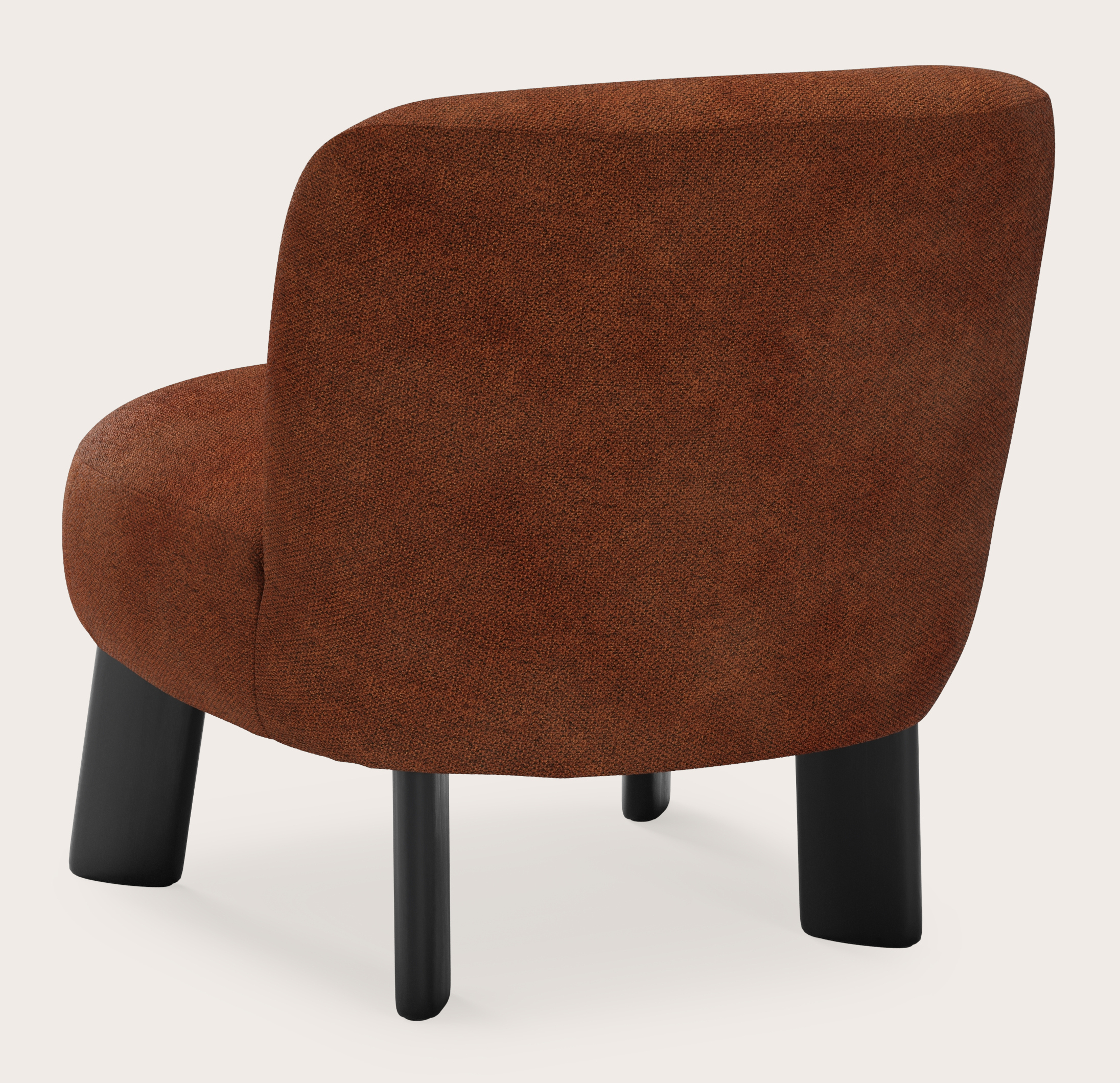 Fauteuil Arezzo en Volti tissu Copper avec pied de chaise en chêne noir