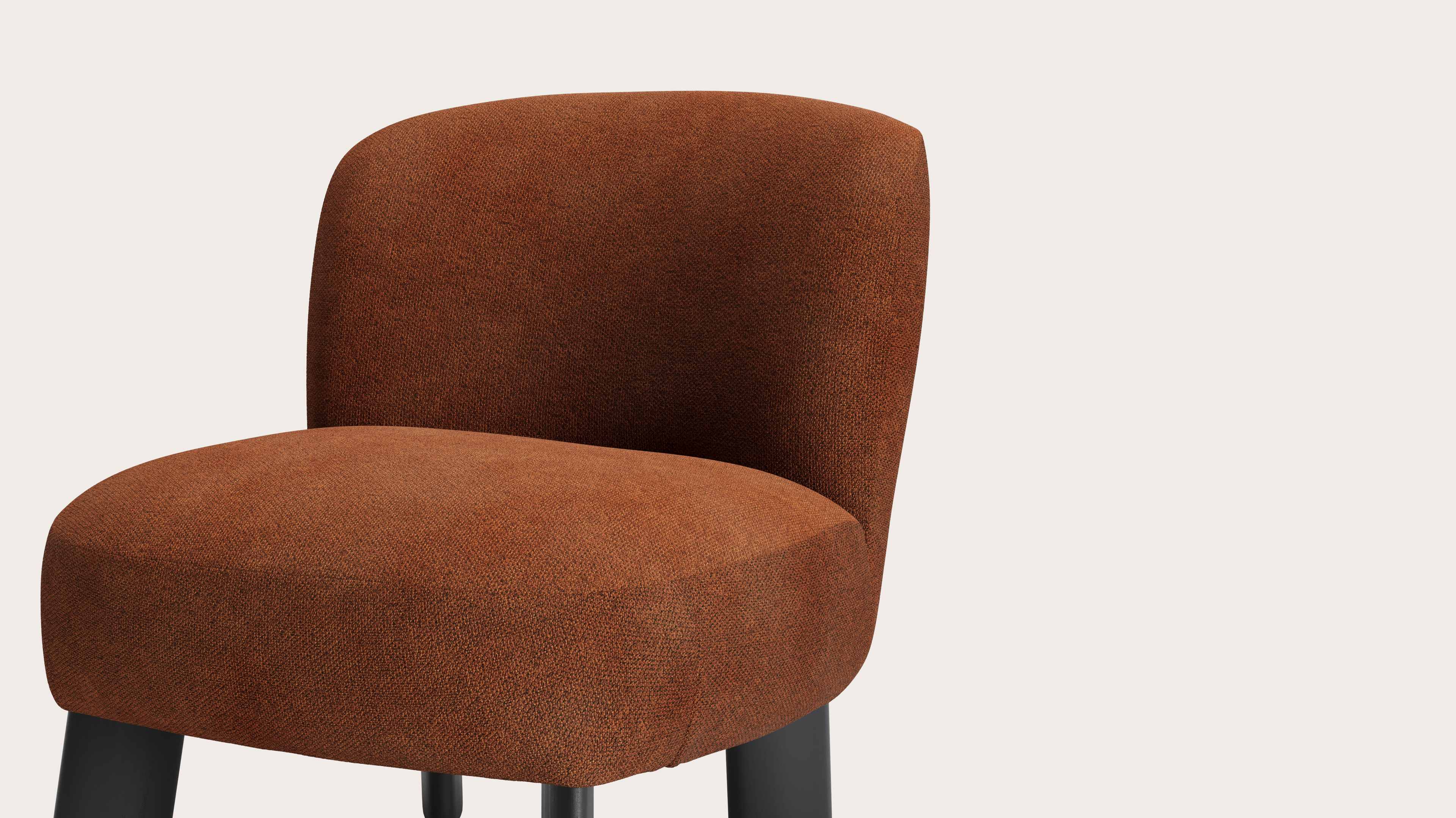 Fauteuil Arezzo en Volti tissu Copper avec pied de chaise en chêne noir