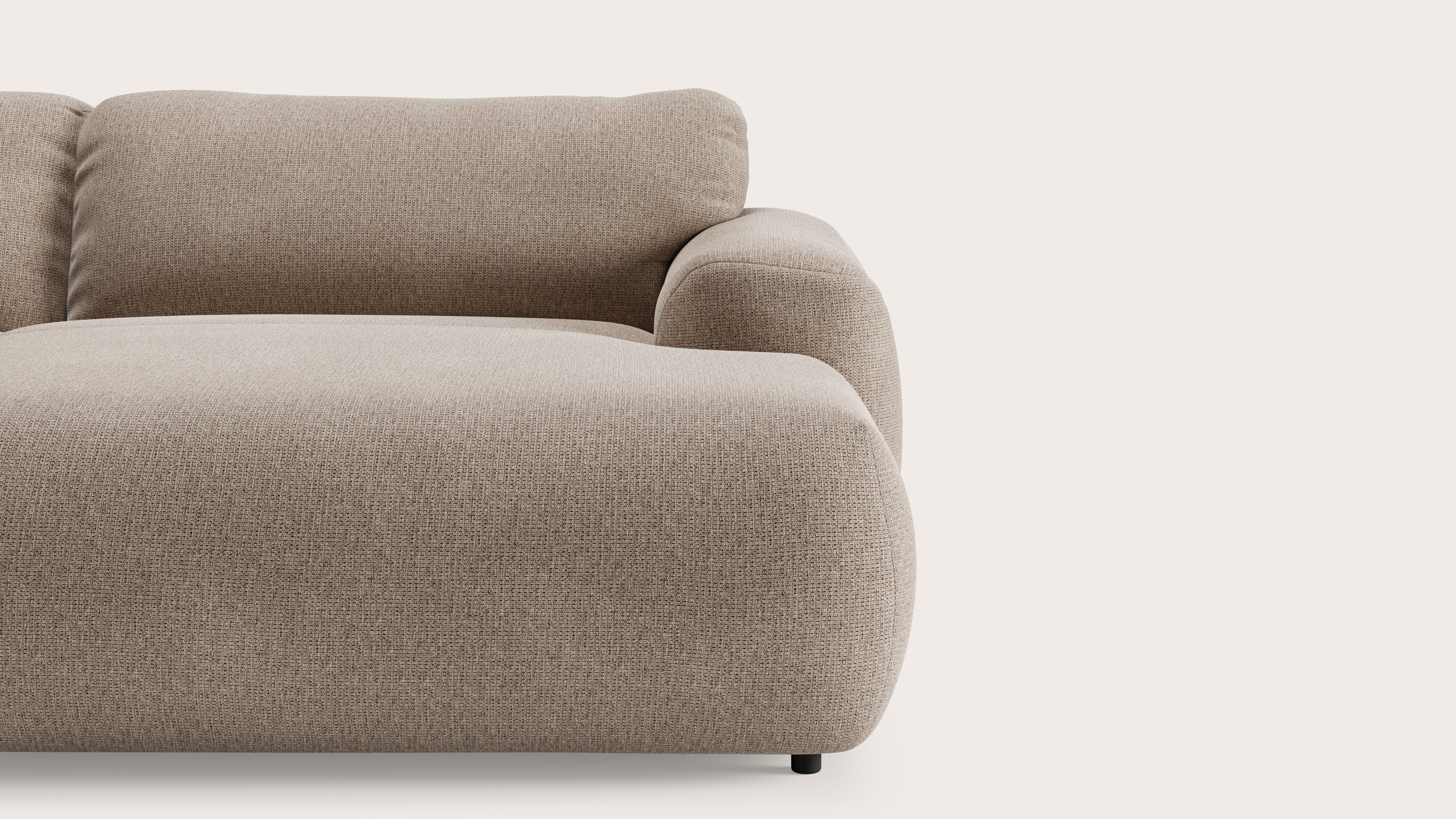 Sarpi canapé d'angle 4 places Fuga tissu Taupe