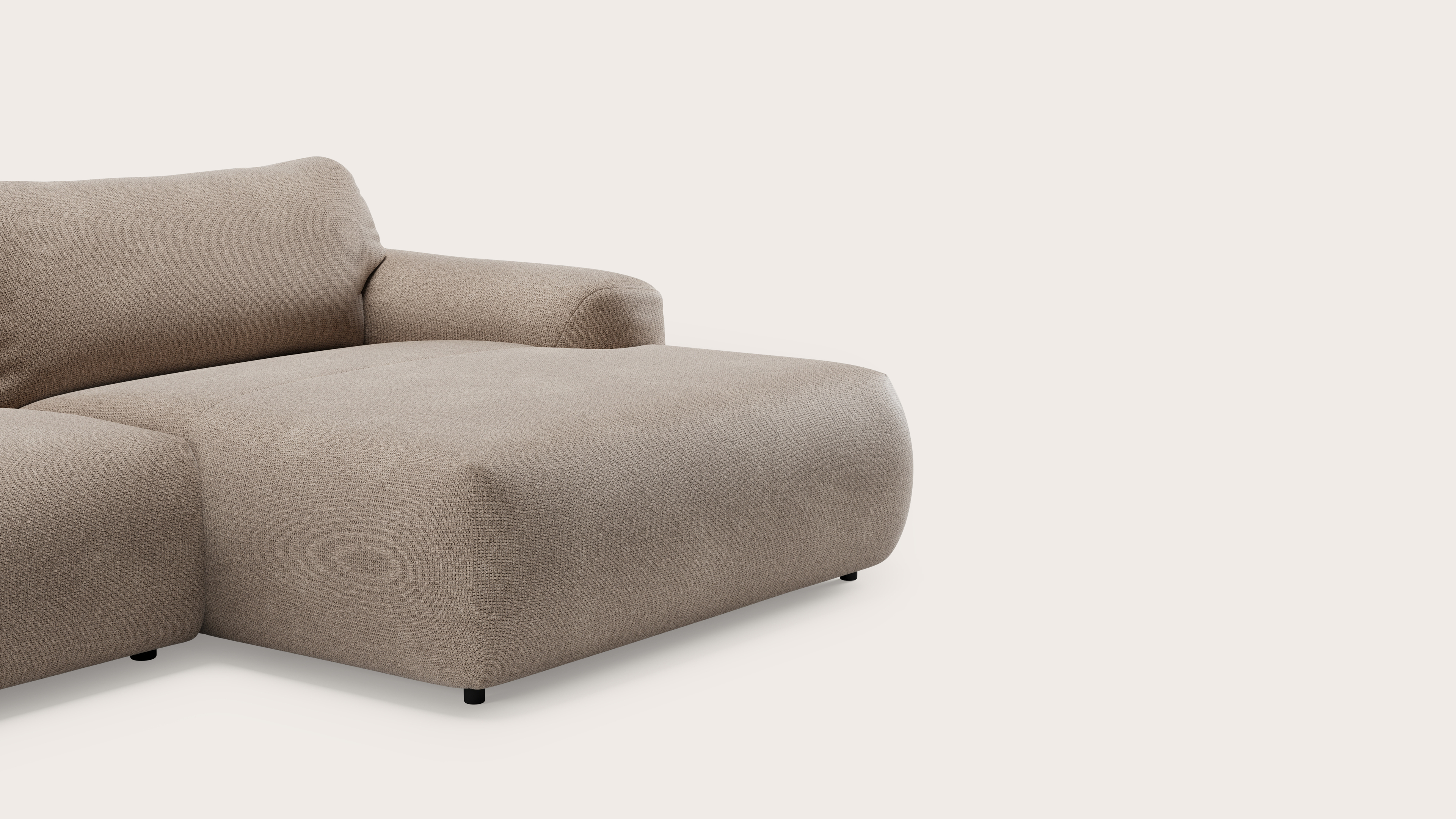 Sarpi canapé d'angle 4 places Fuga tissu Taupe