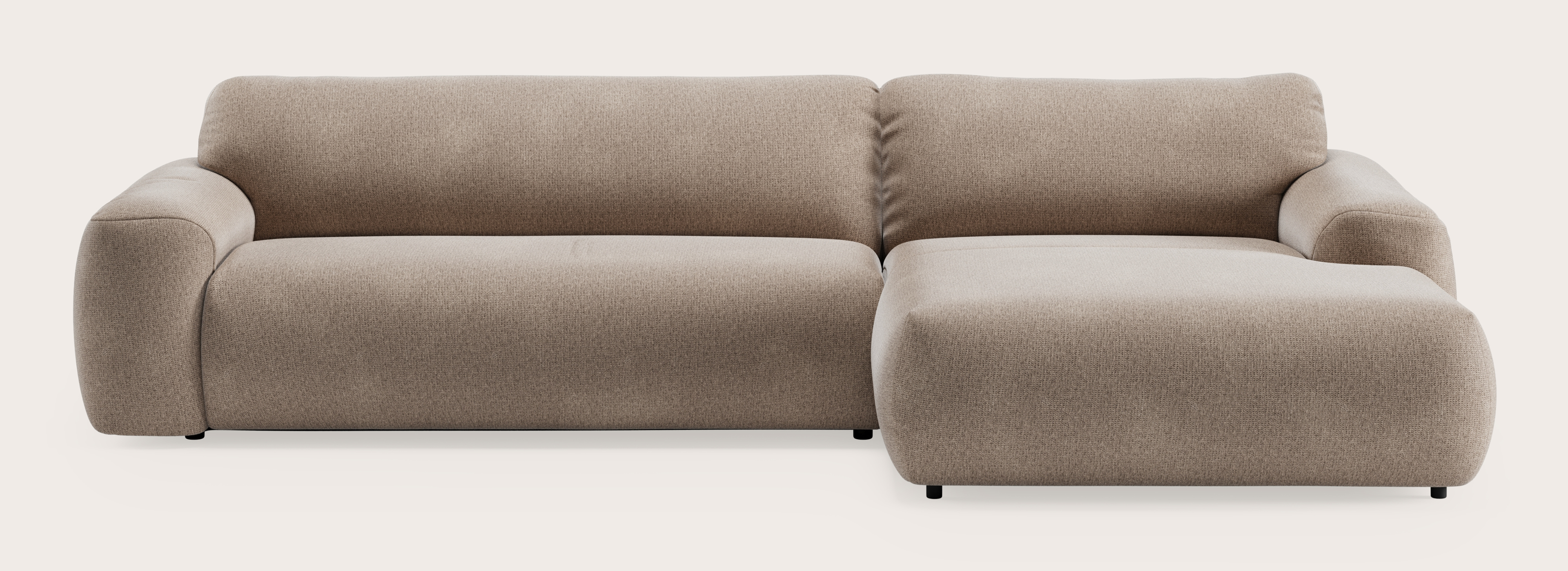 Sarpi canapé d'angle 4 places Fuga tissu Taupe