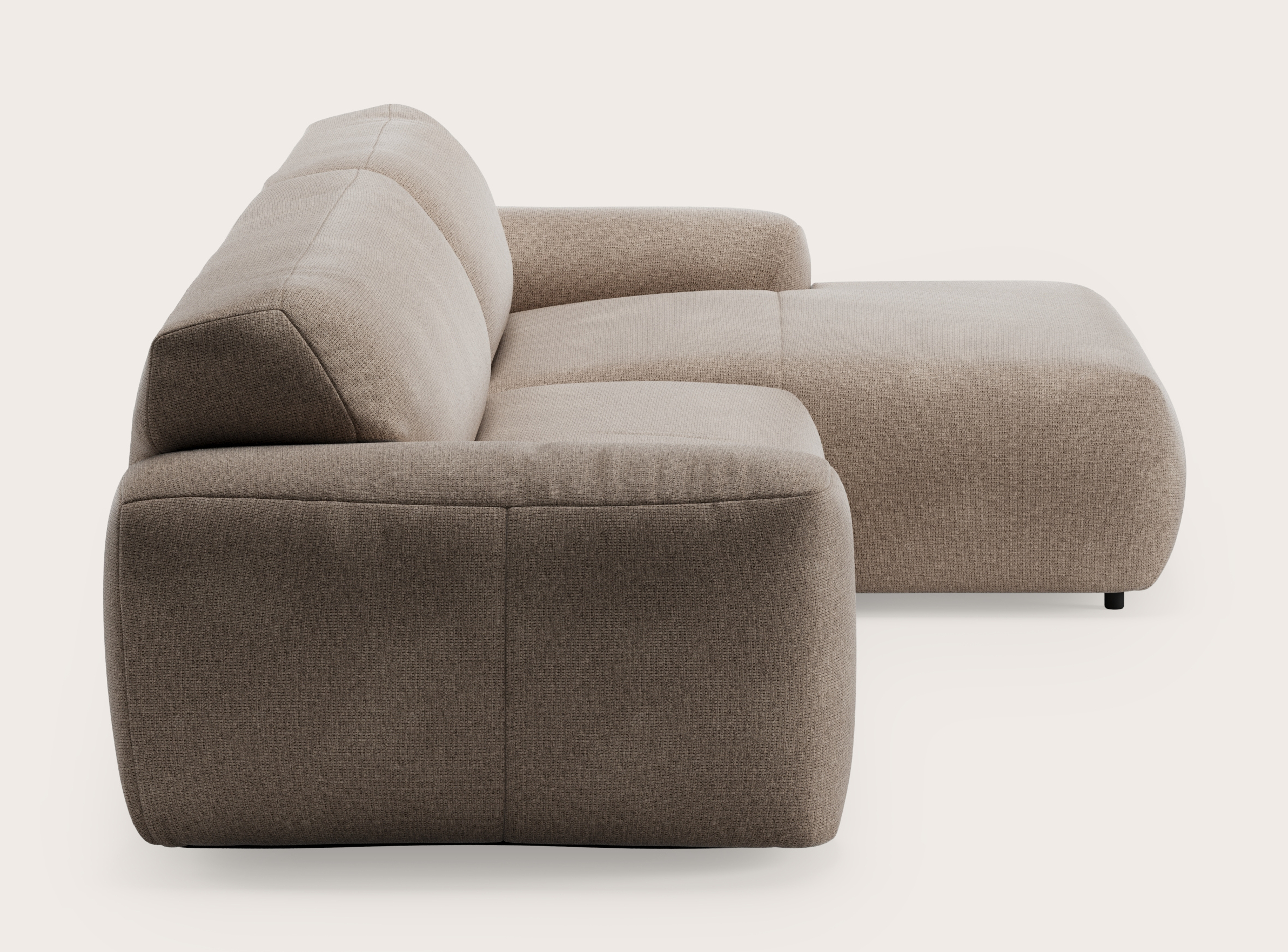 Sarpi canapé d'angle 4 places Fuga tissu Taupe