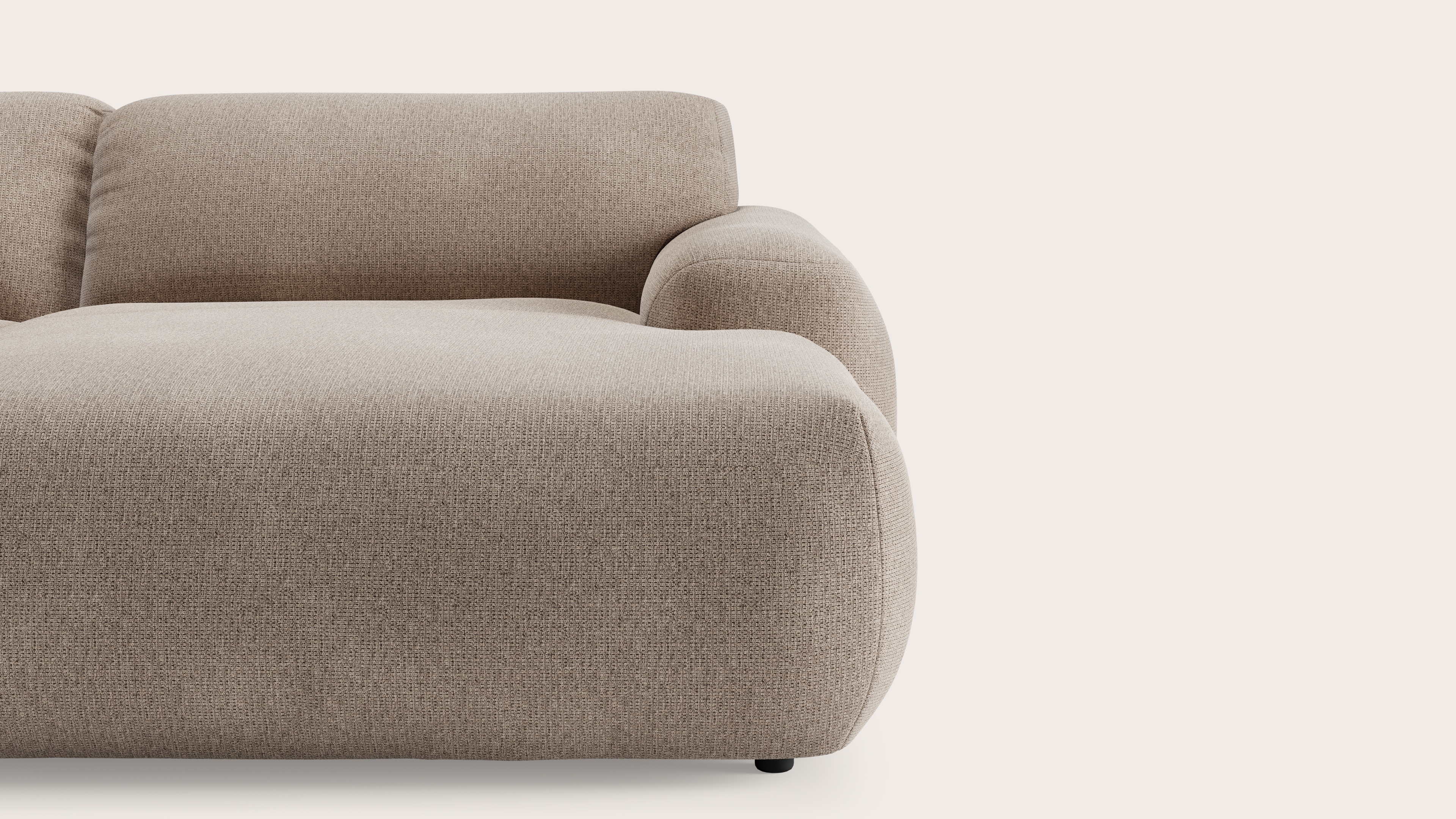 Sarpi canapé d'angle 4 places Fuga tissu Taupe