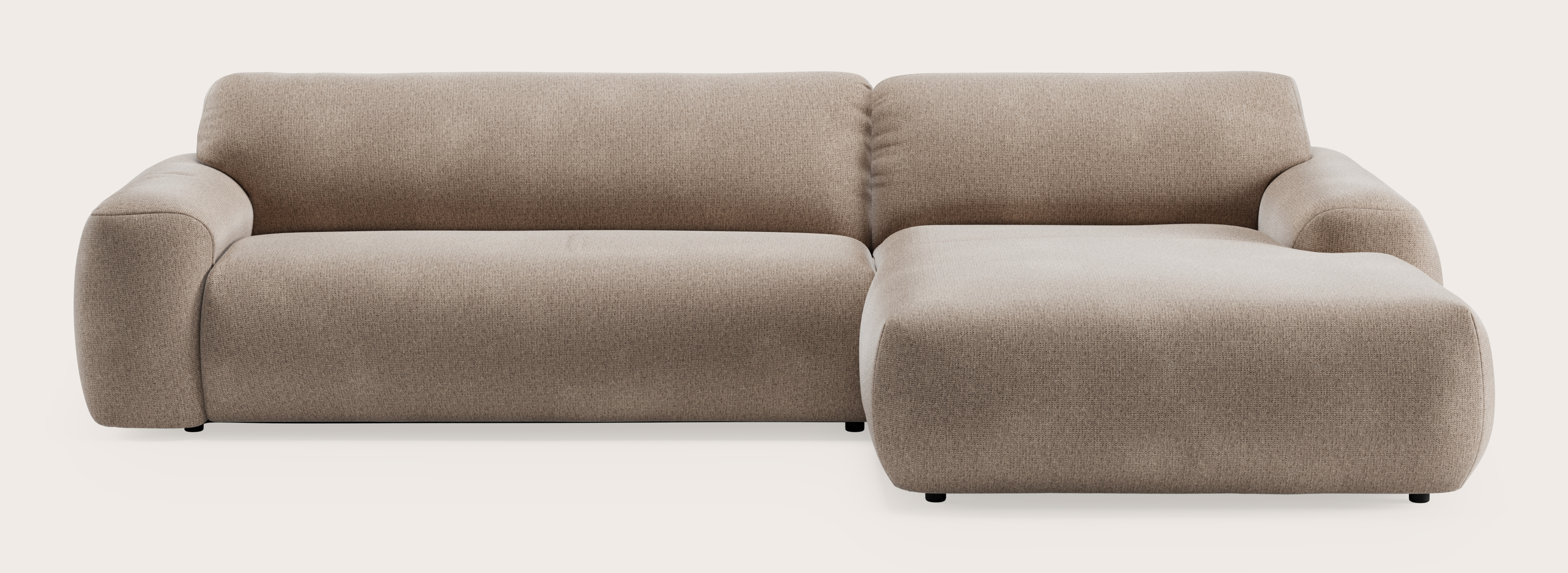 Sarpi canapé d'angle 4 places Fuga tissu Taupe