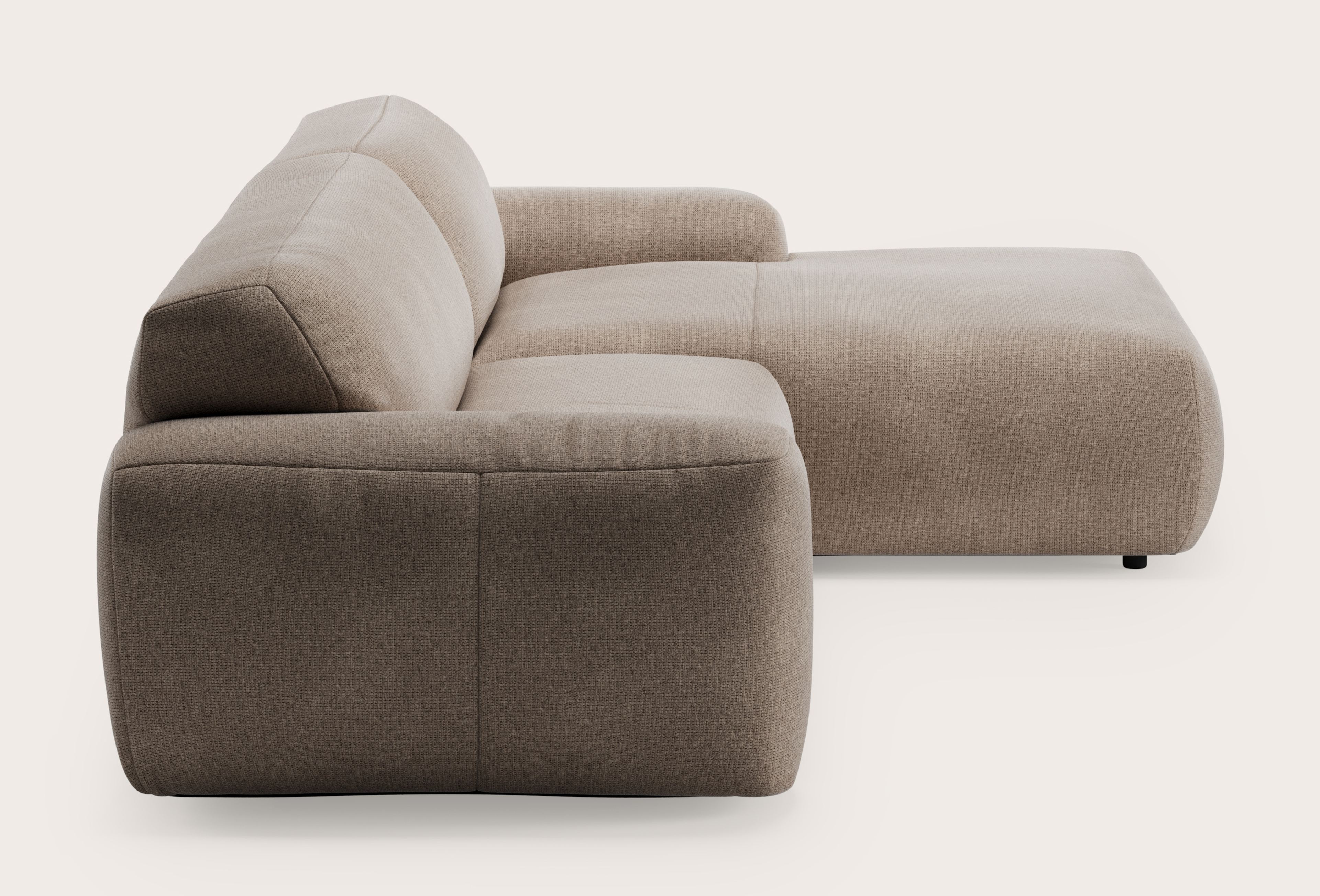 Sarpi canapé d'angle 4 places Fuga tissu Taupe