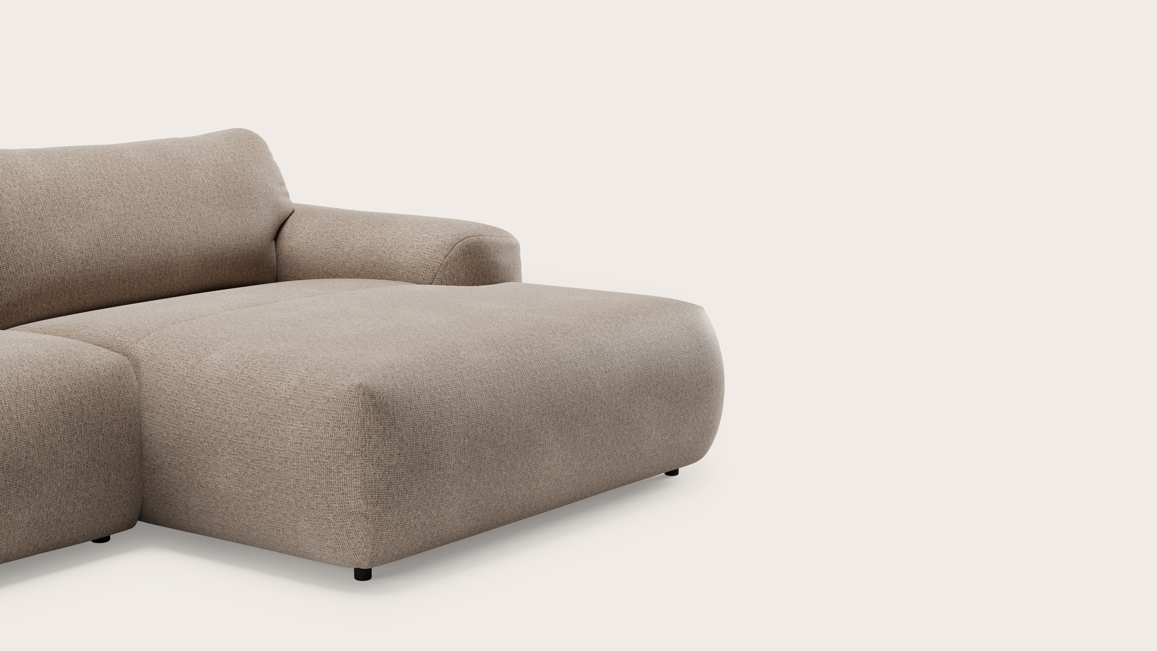 Sarpi canapé d'angle 4 places Fuga tissu Taupe