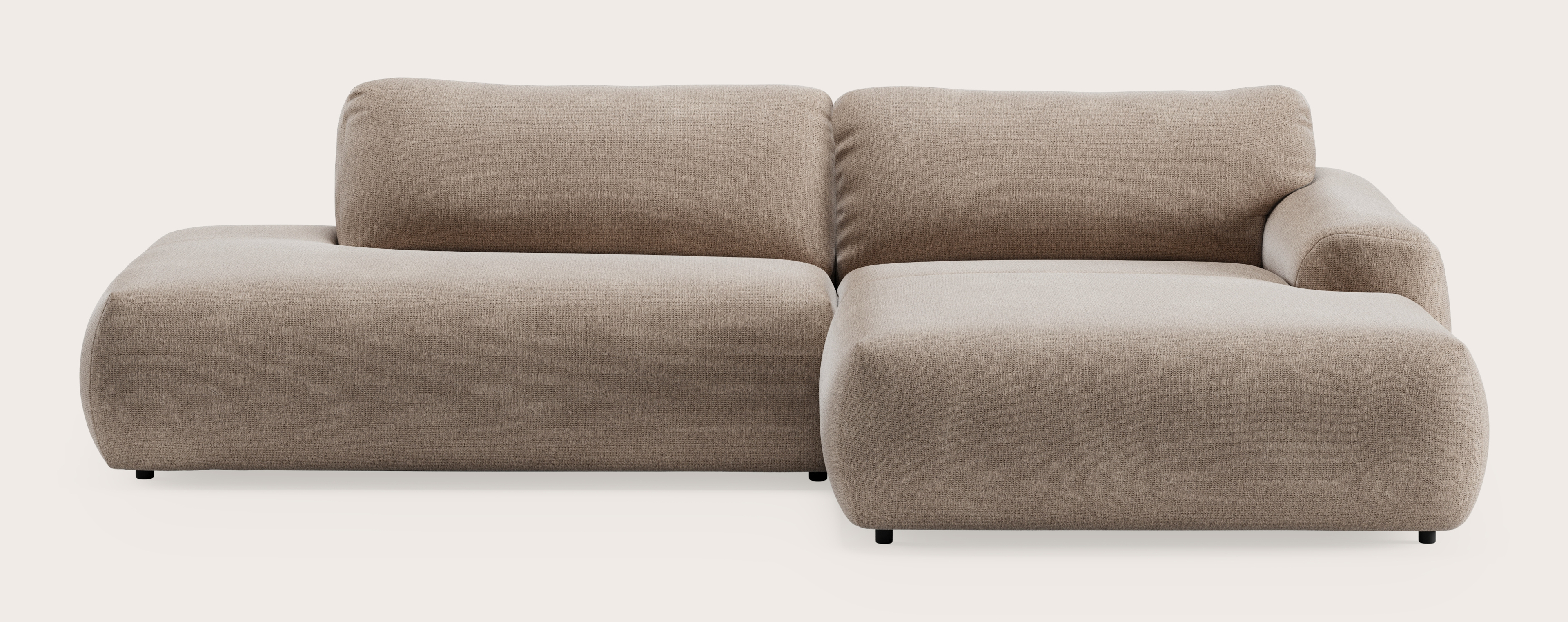 Sarpi canapé d'angle 4 places Fuga tissu Taupe
