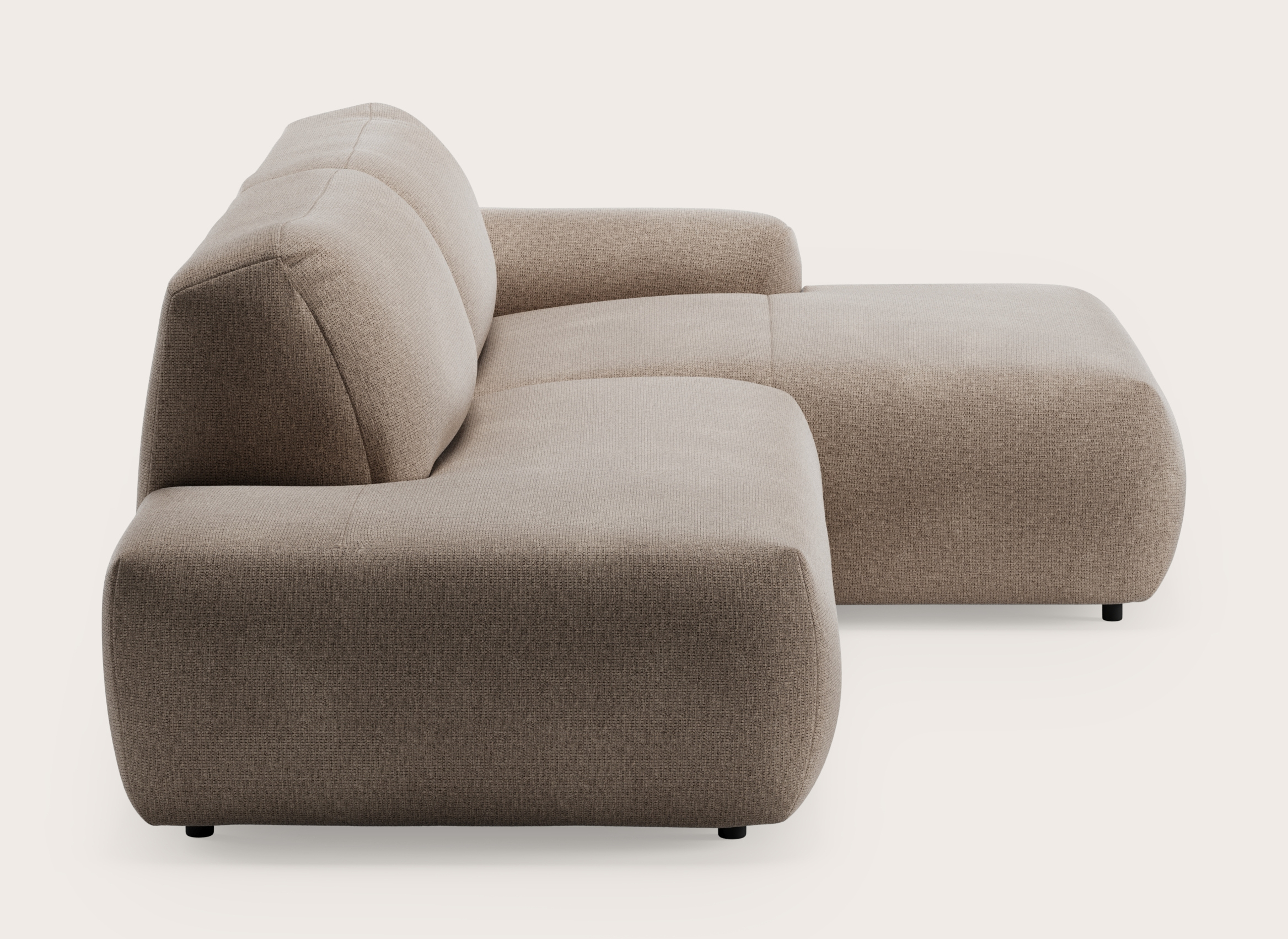 Sarpi canapé d'angle 4 places Fuga tissu Taupe
