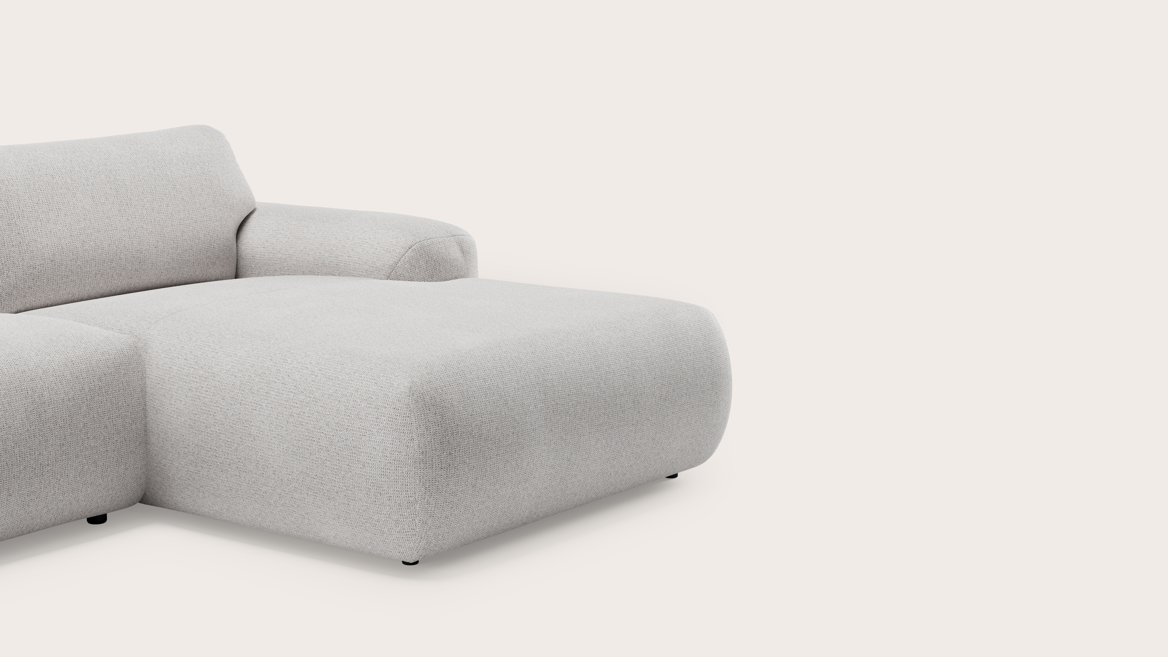 Sarpi hoekzetel 4,5-zit Fuga stof Grey