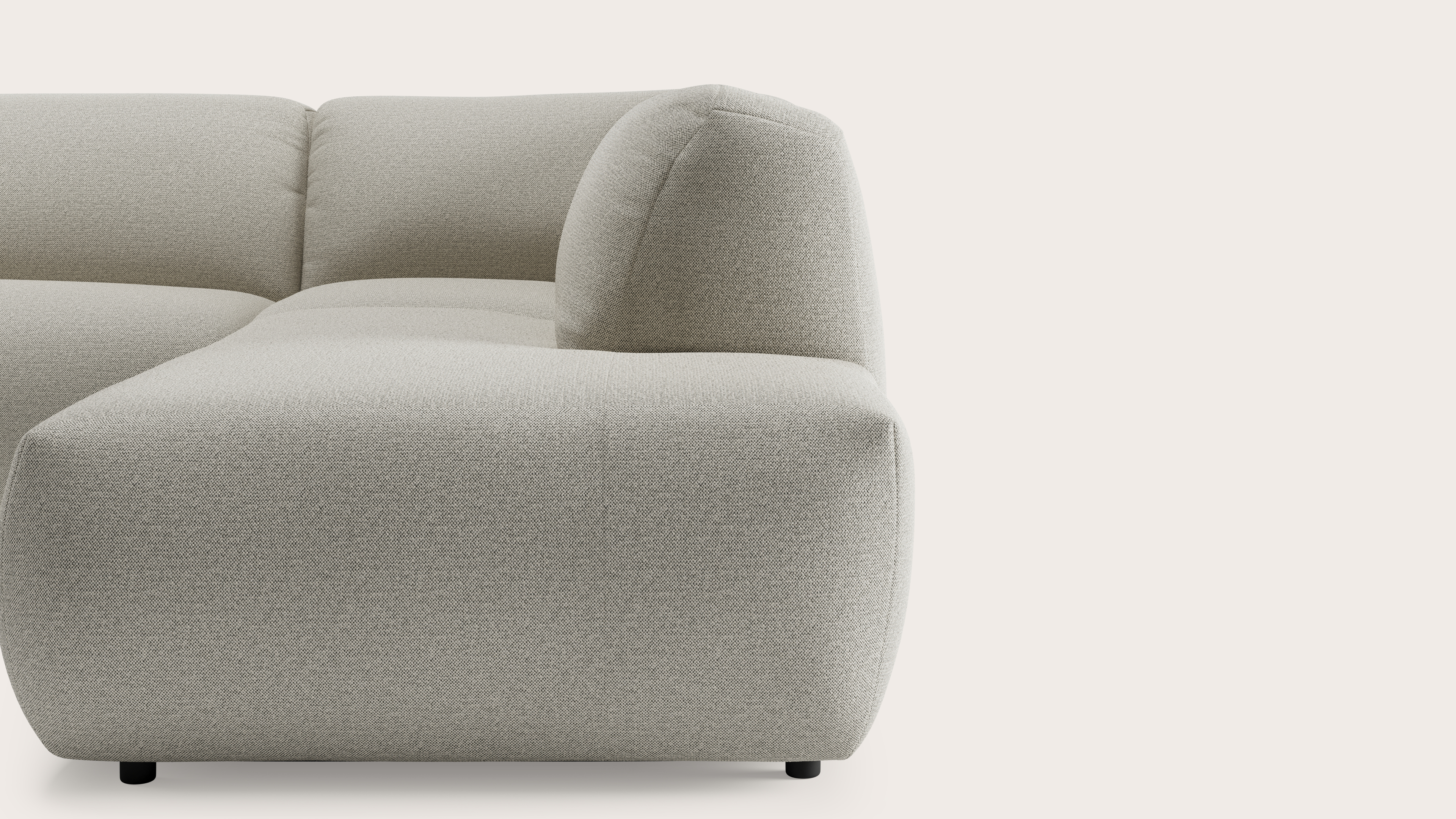 Sarpi canapé d'angle 6,5 places Brio tissu Light Grey