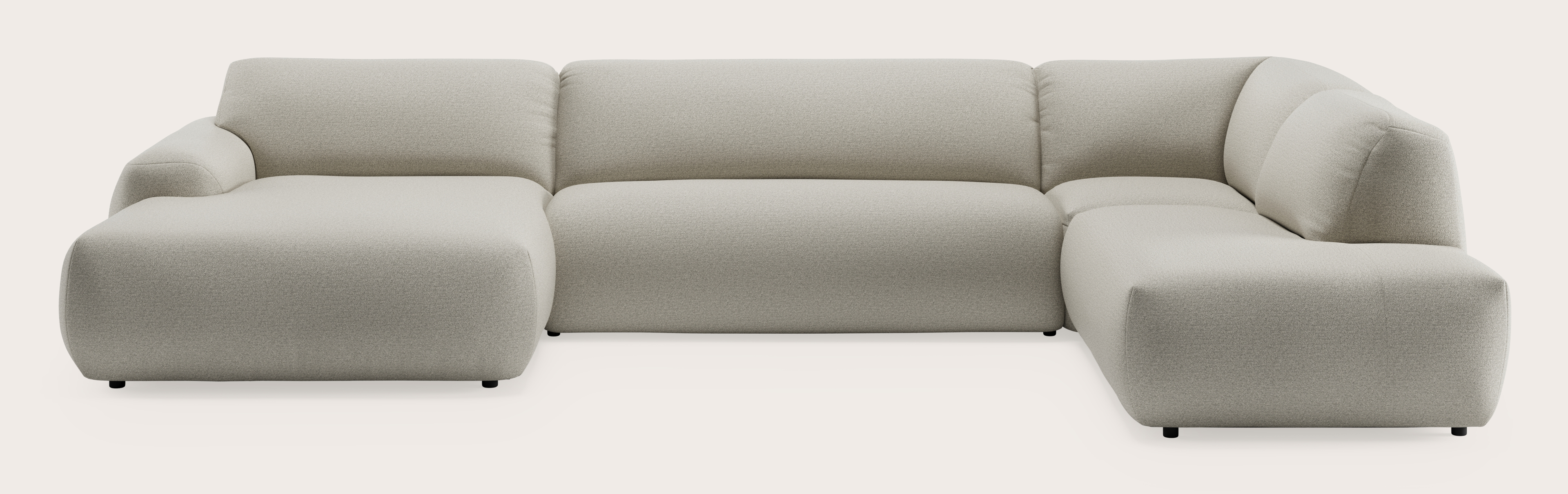 Sarpi canapé d'angle 6,5 places Brio tissu Light Grey