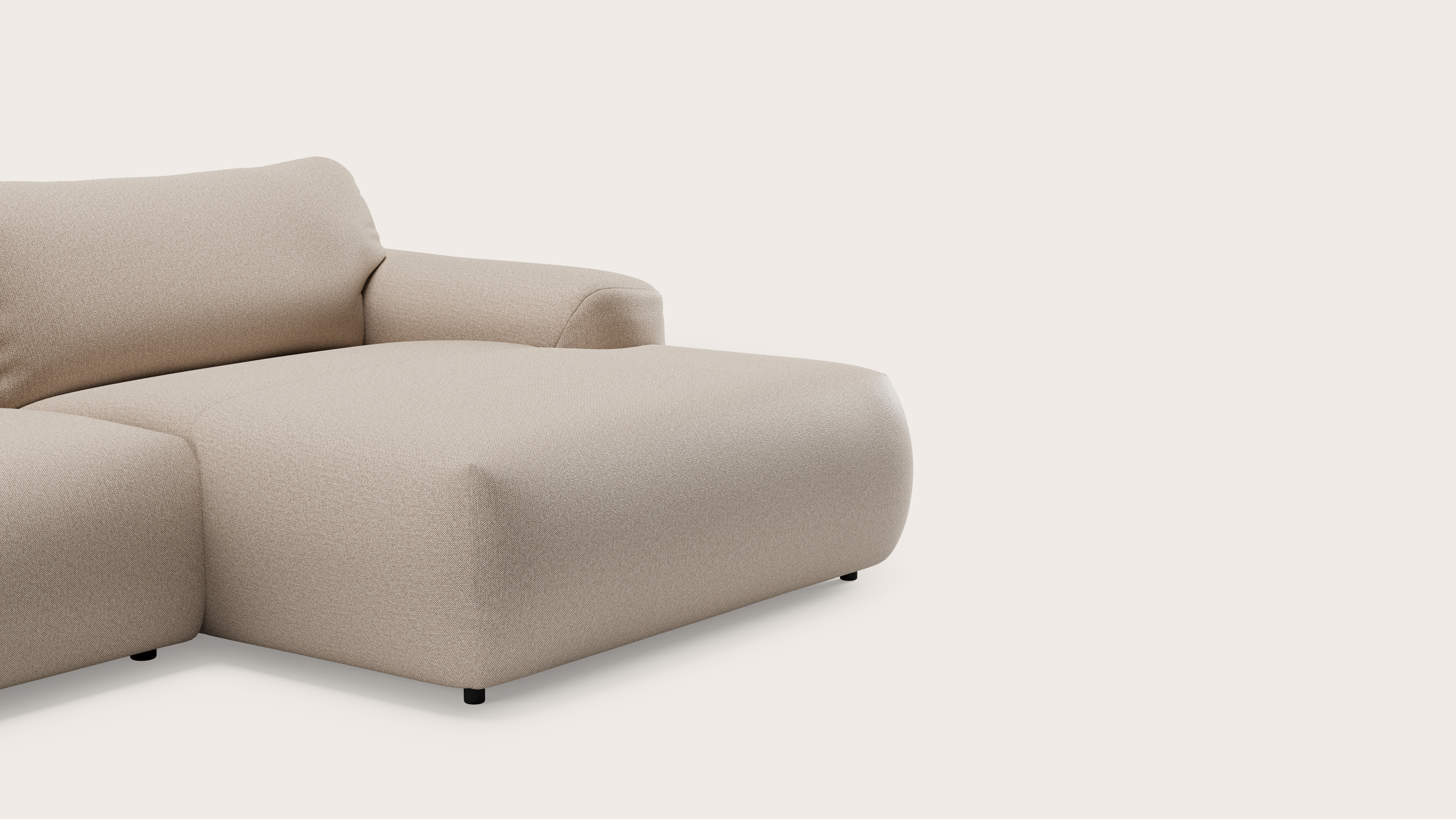 Sarpi hoekzetel 4-zit Brio stof Beige