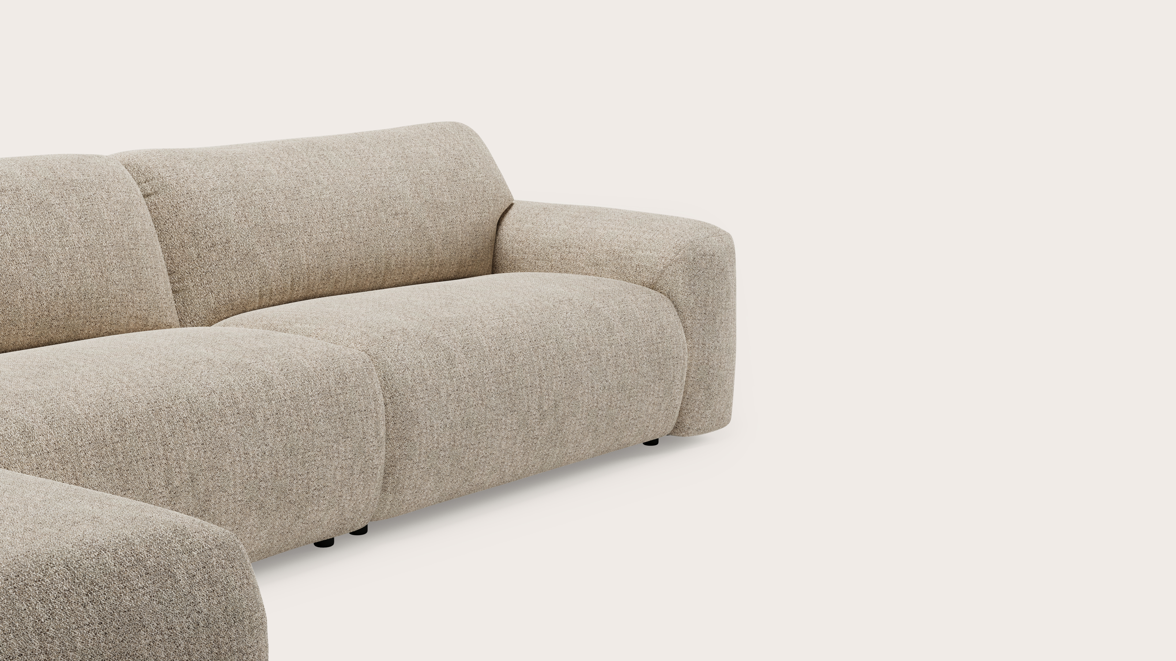 Sarpi hoekzetel 4,5-zit Stanza stof Light Taupe