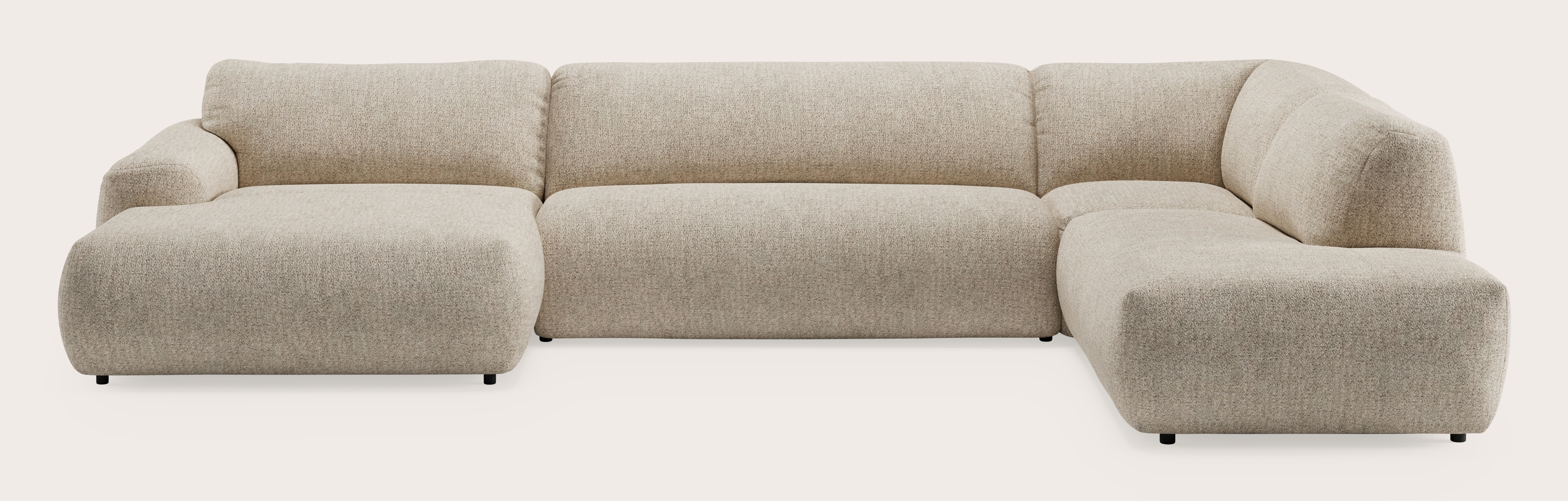 Sarpi canapé d'angle 6,5 places Stanza tissu Light Taupe
