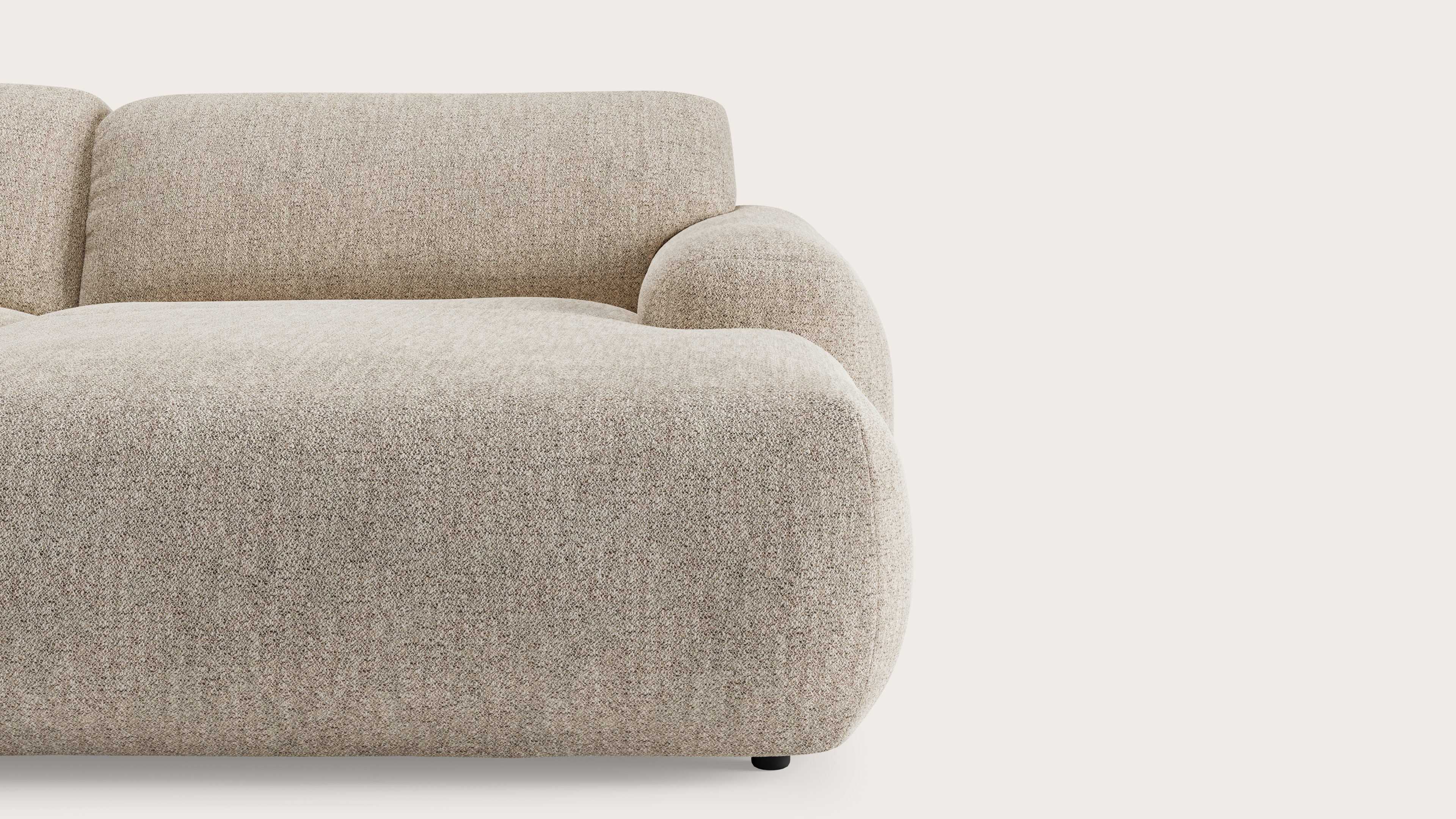 Sarpi hoekzetel 5-zit Stanza stof Light Taupe