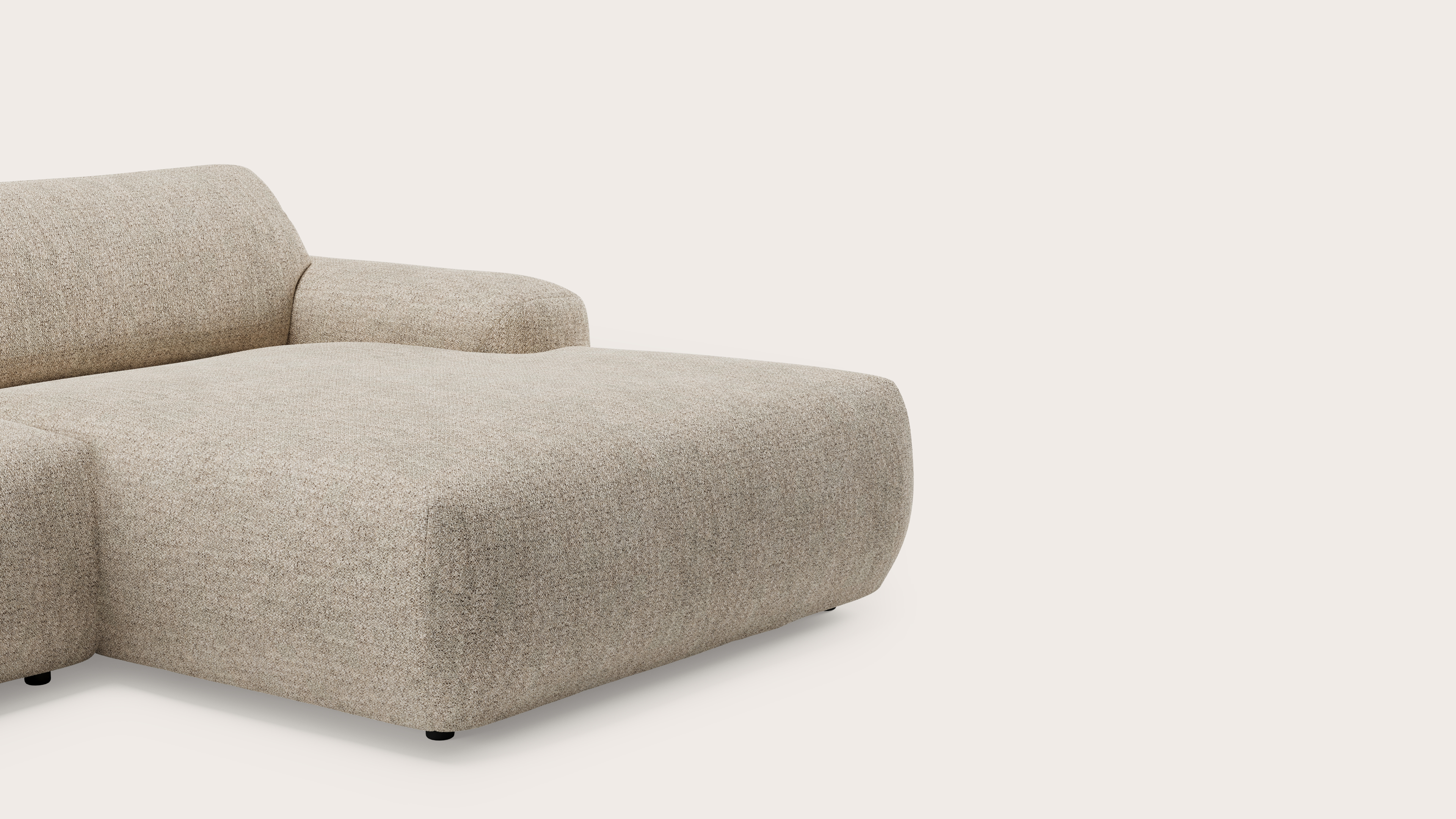 Sarpi hoekzetel 5-zit Stanza stof Light Taupe