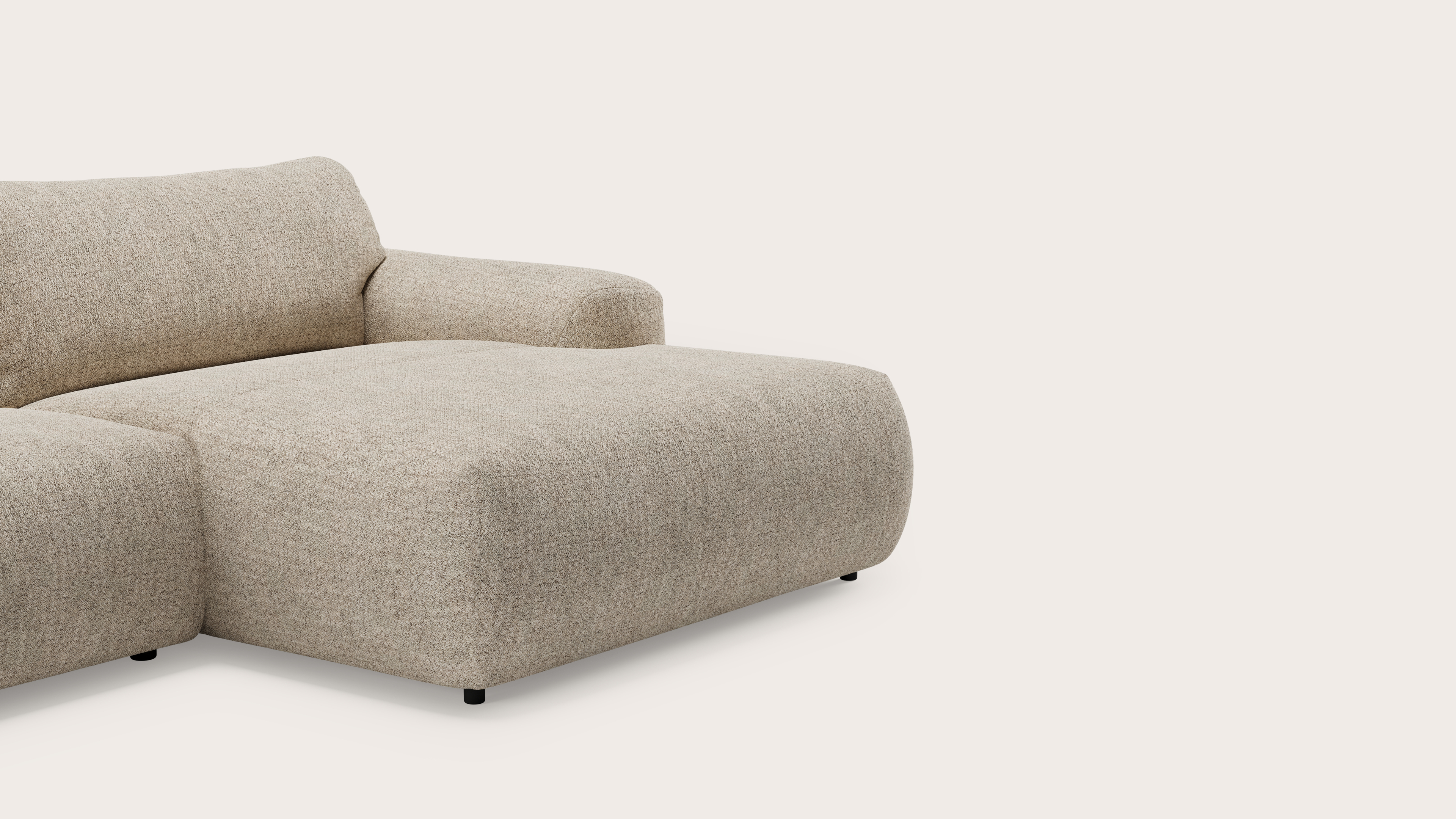 Sarpi hoekzetel 4-zit Stanza stof Light Taupe