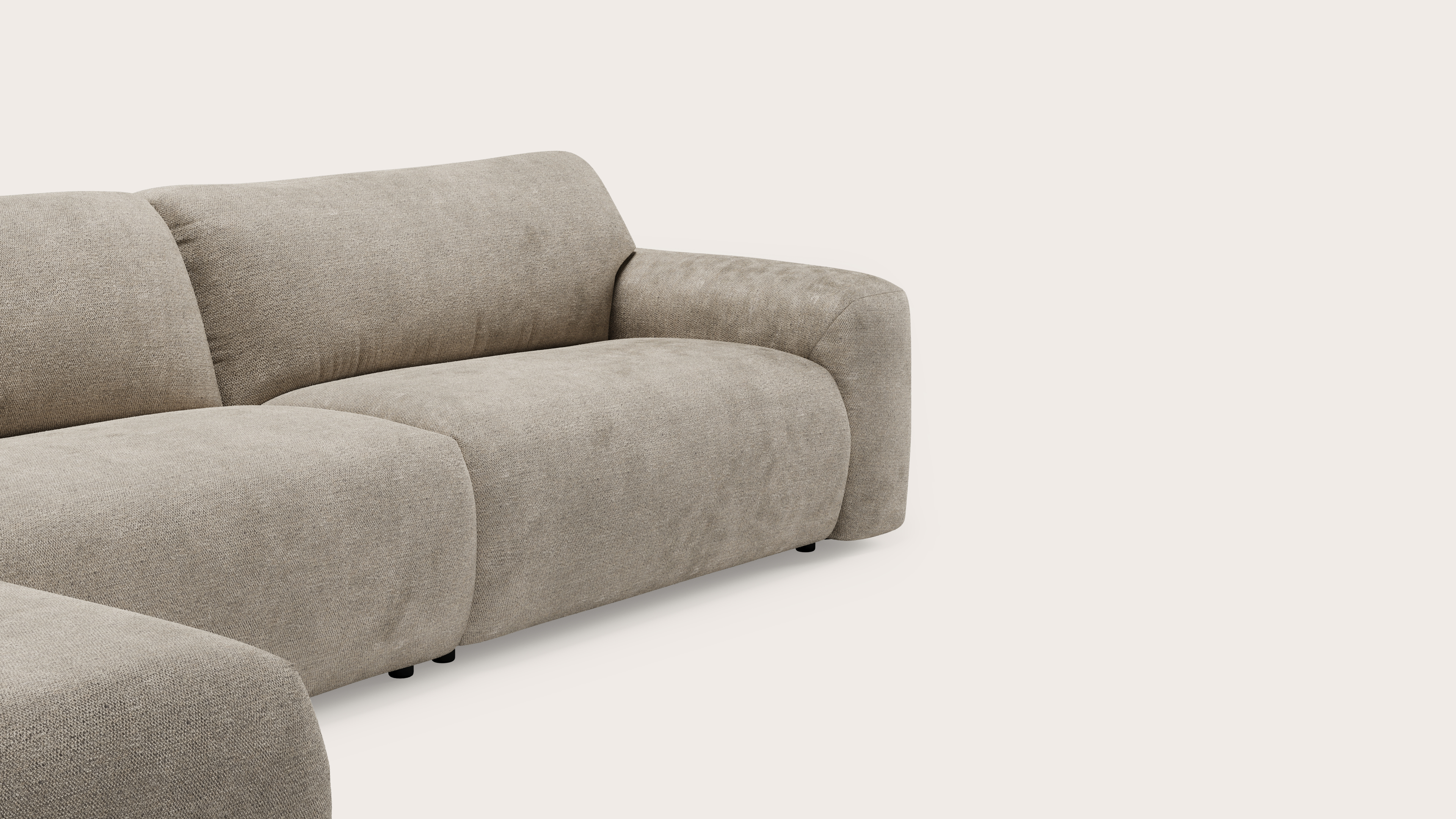 Sarpi hoekzetel 4,5-zit Molto stof Taupe