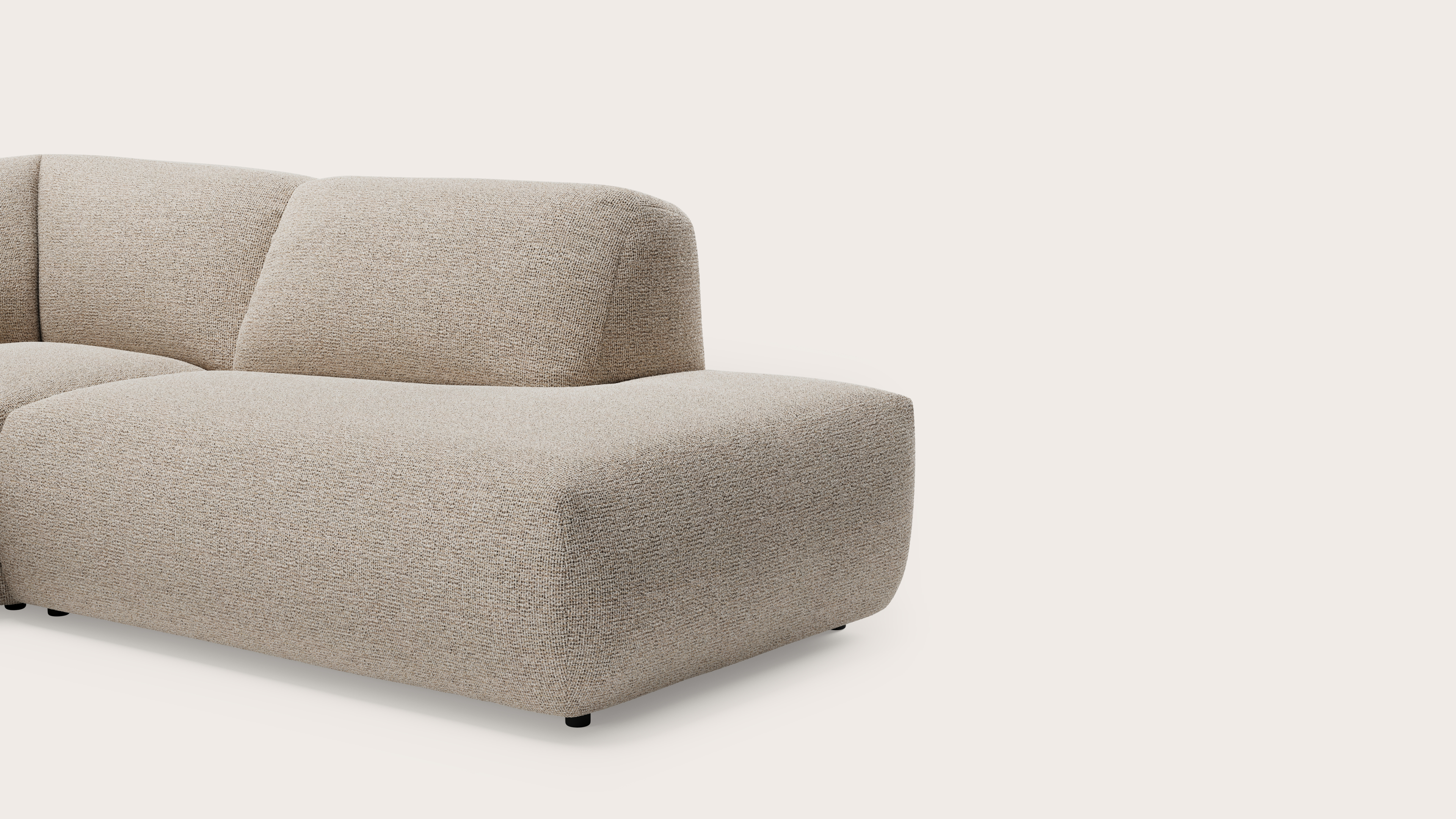 Sarpi canapé d'angle 6,5 places Fresco tissu Natural