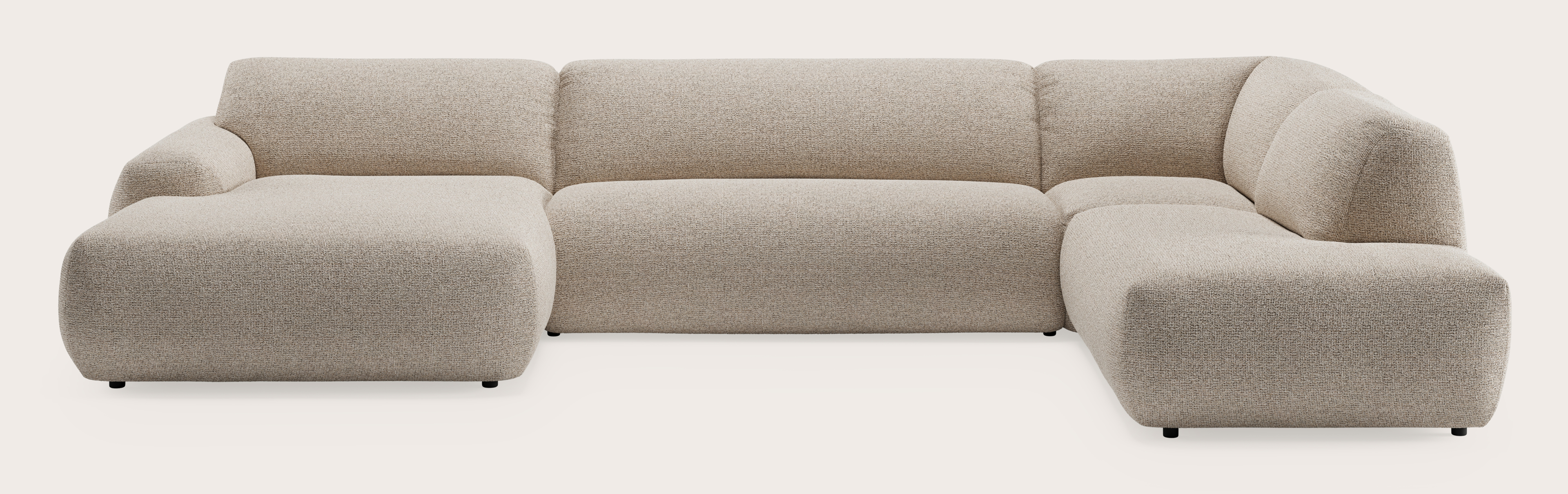 Sarpi canapé d'angle 6,5 places Fresco tissu Natural