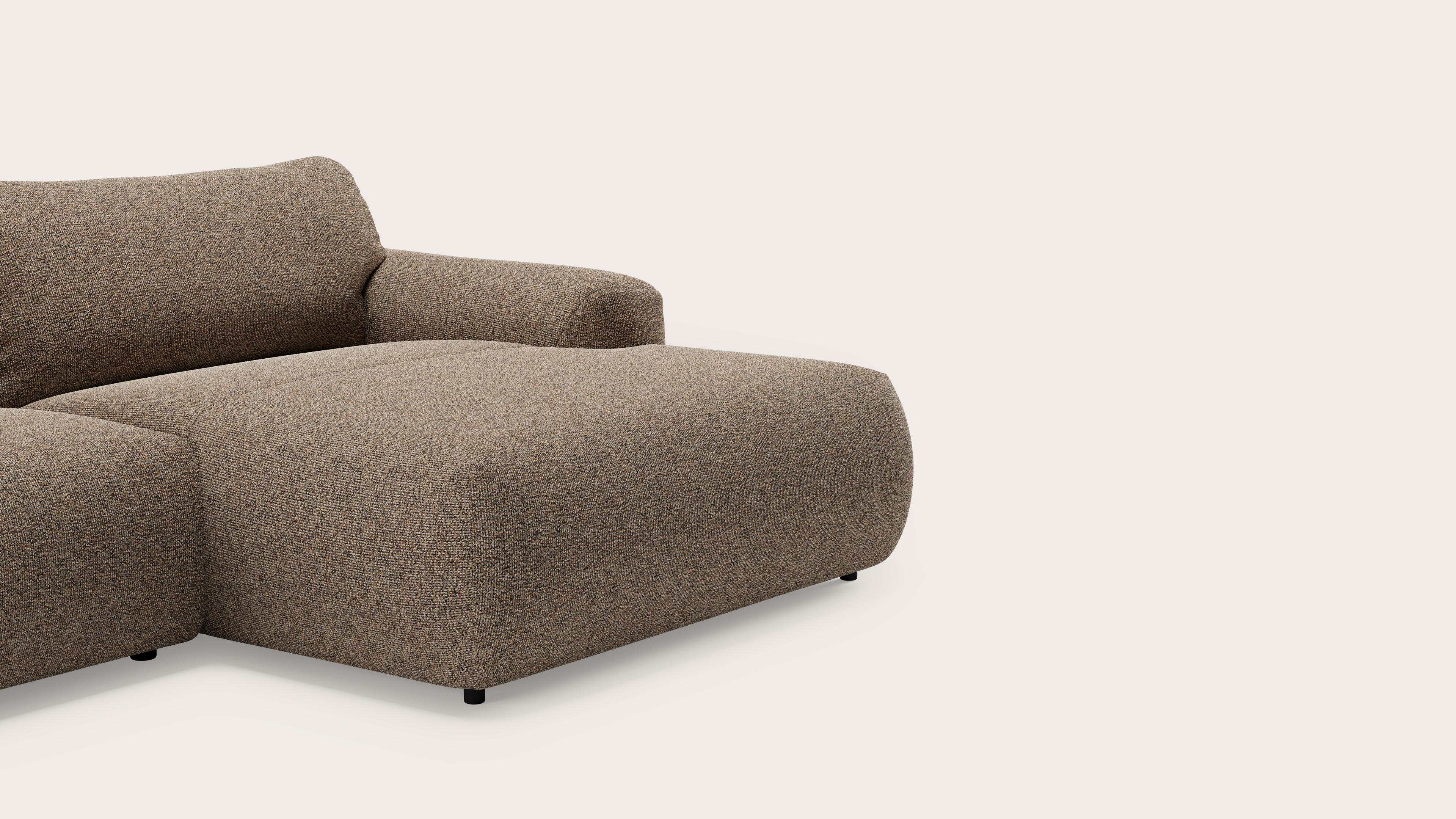 Sarpi canapé d'angle 4 places Fresco tissu Wenge