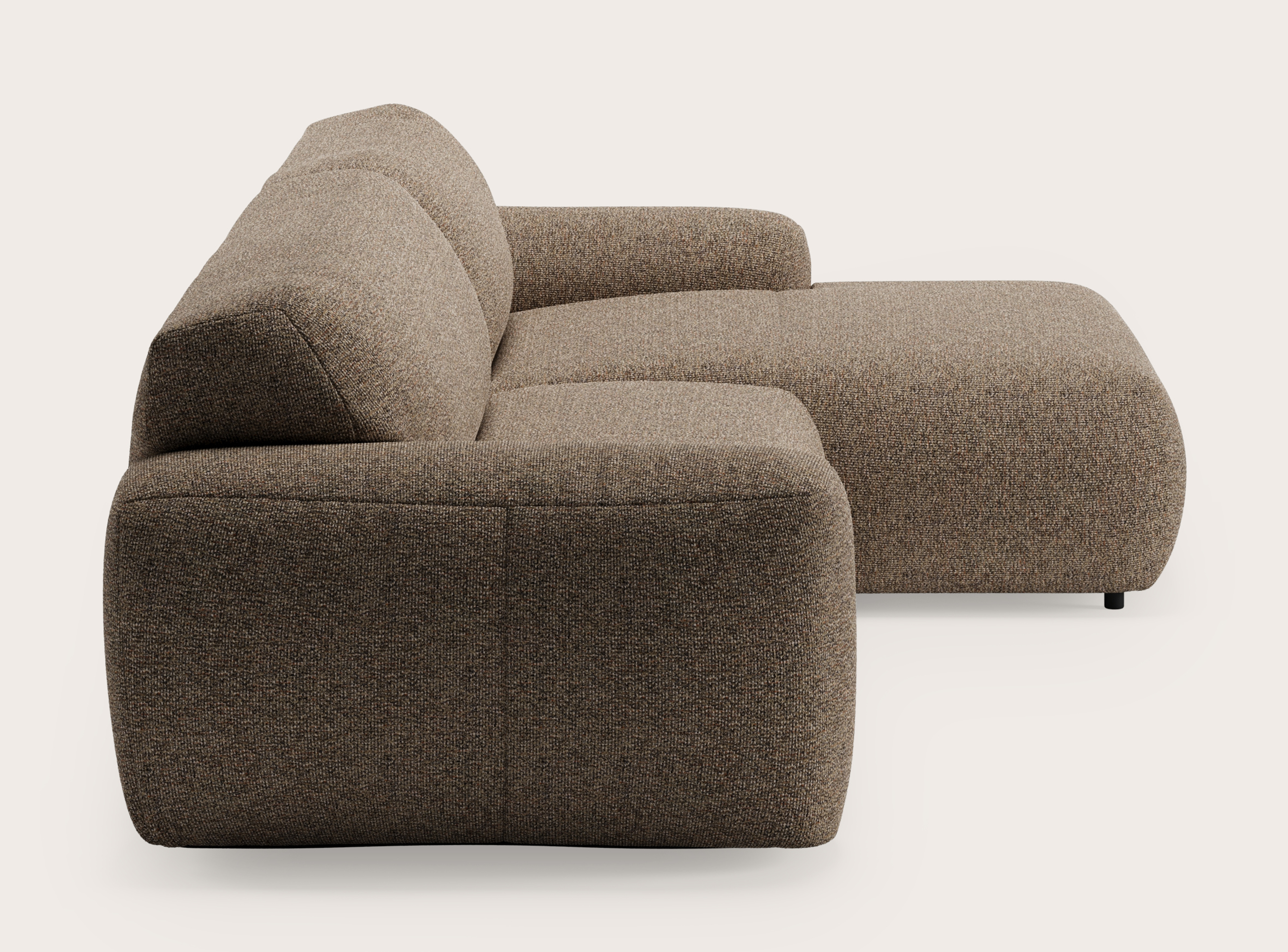 Sarpi canapé d'angle 4 places Fresco tissu Wenge