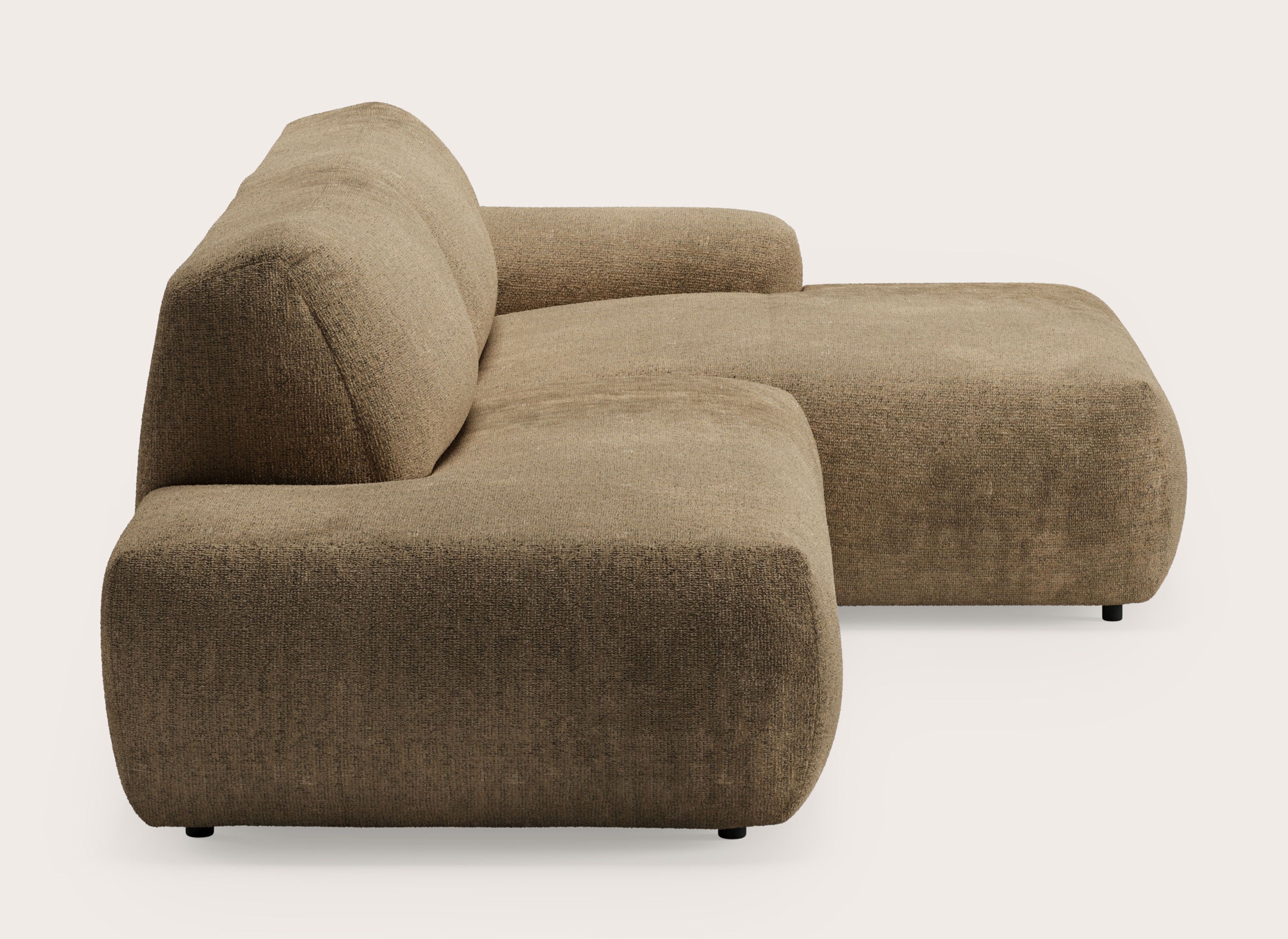 Sarpi canapé d'angle 4 places Poco tissu Dark Taupe