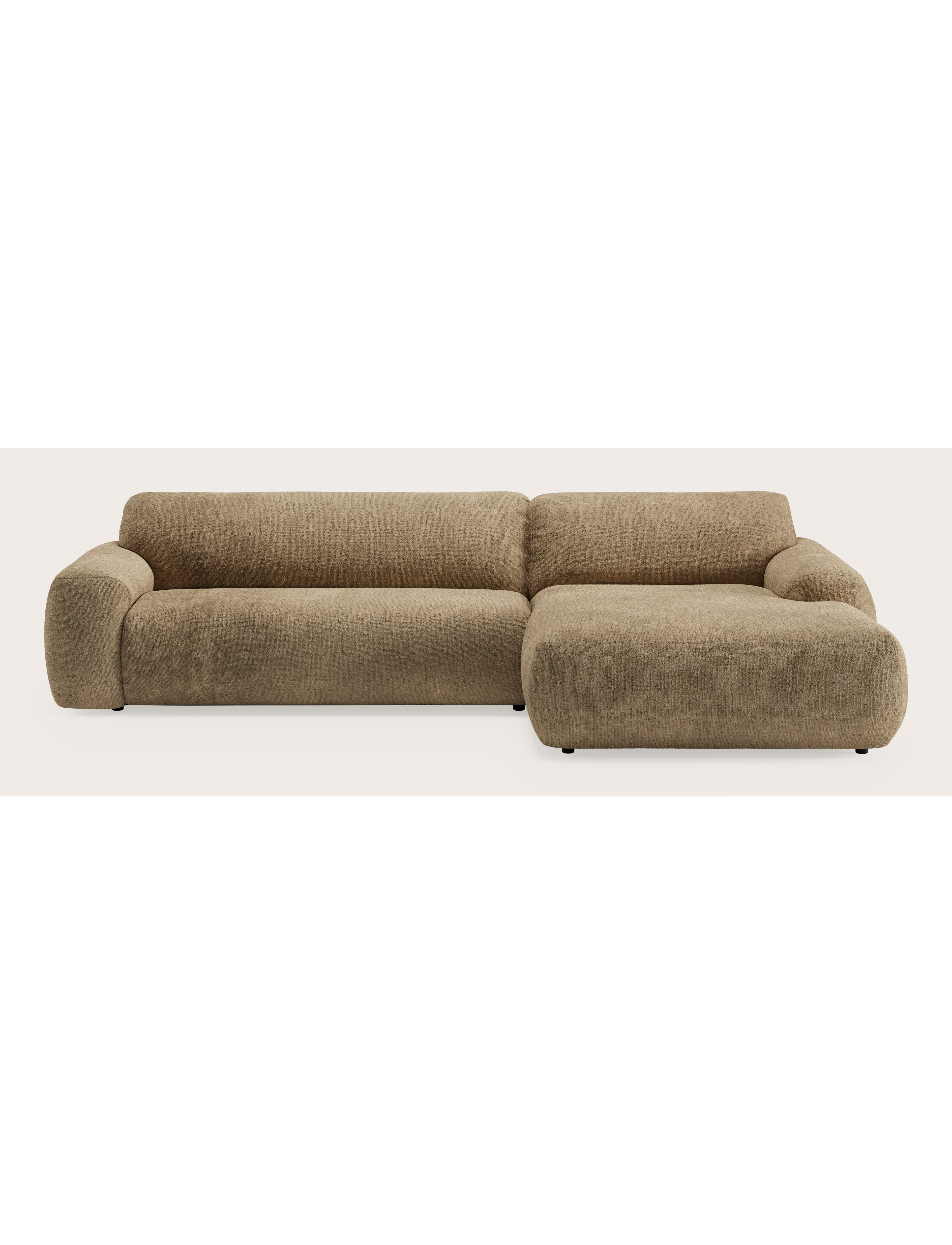 Sarpi hoekzetel 4-zit Poco stof Dark Taupe