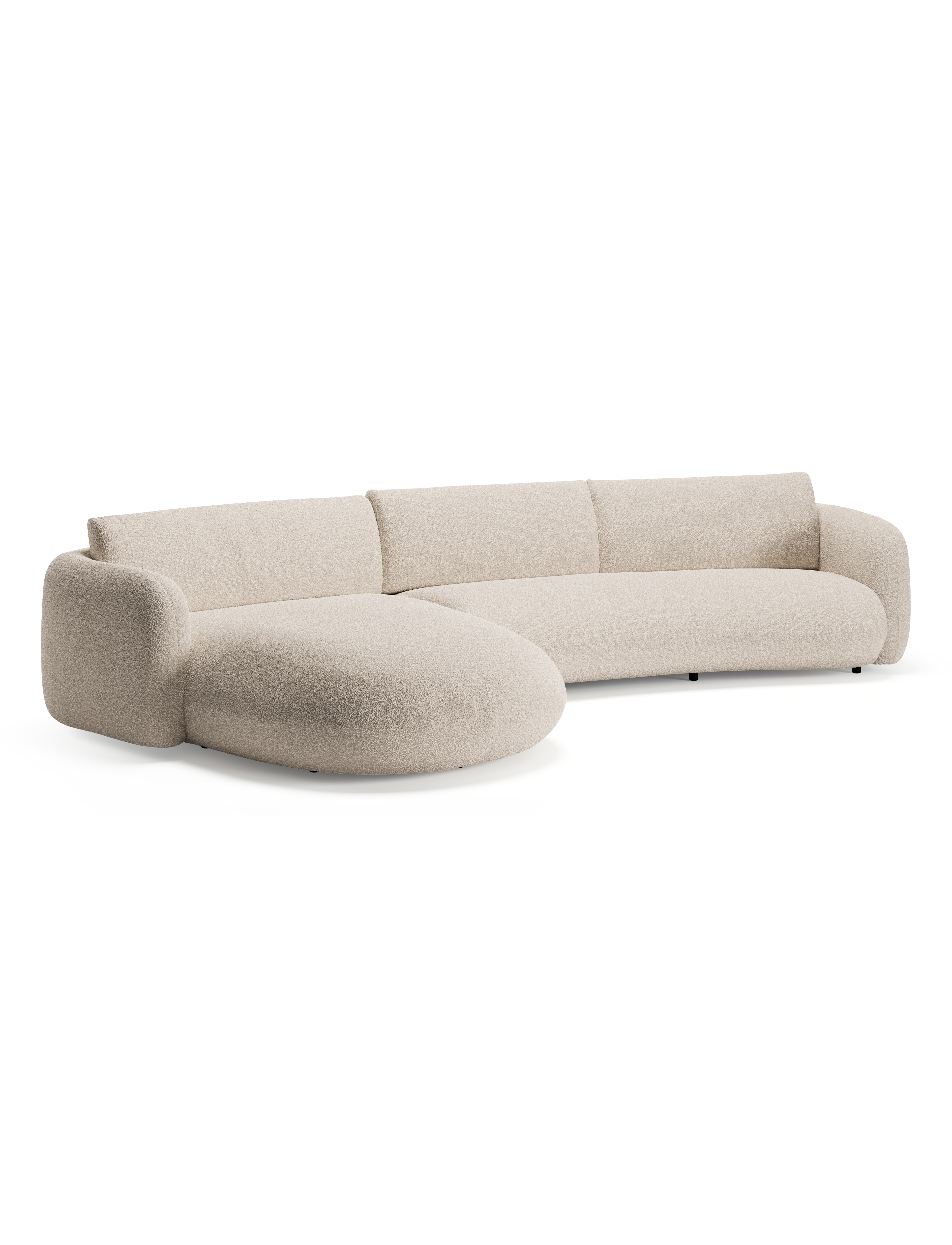 Brera hoekzetel 5-zit Lunga stof Beige