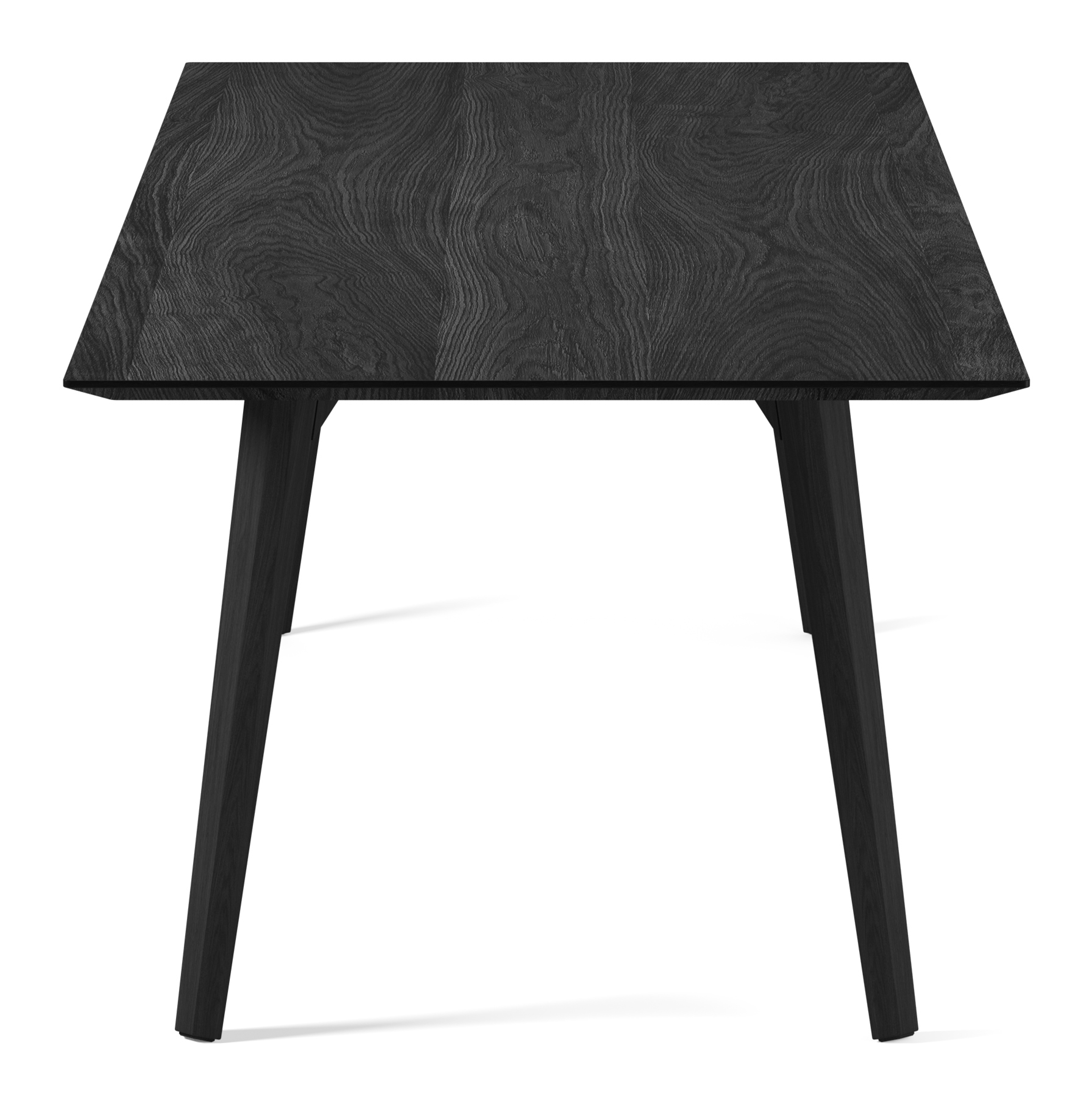 Eettafel Clino onderstel in zwarte eik met rechthoekig Finesso blad in zwarte eik 260 x 100 x 77 cm