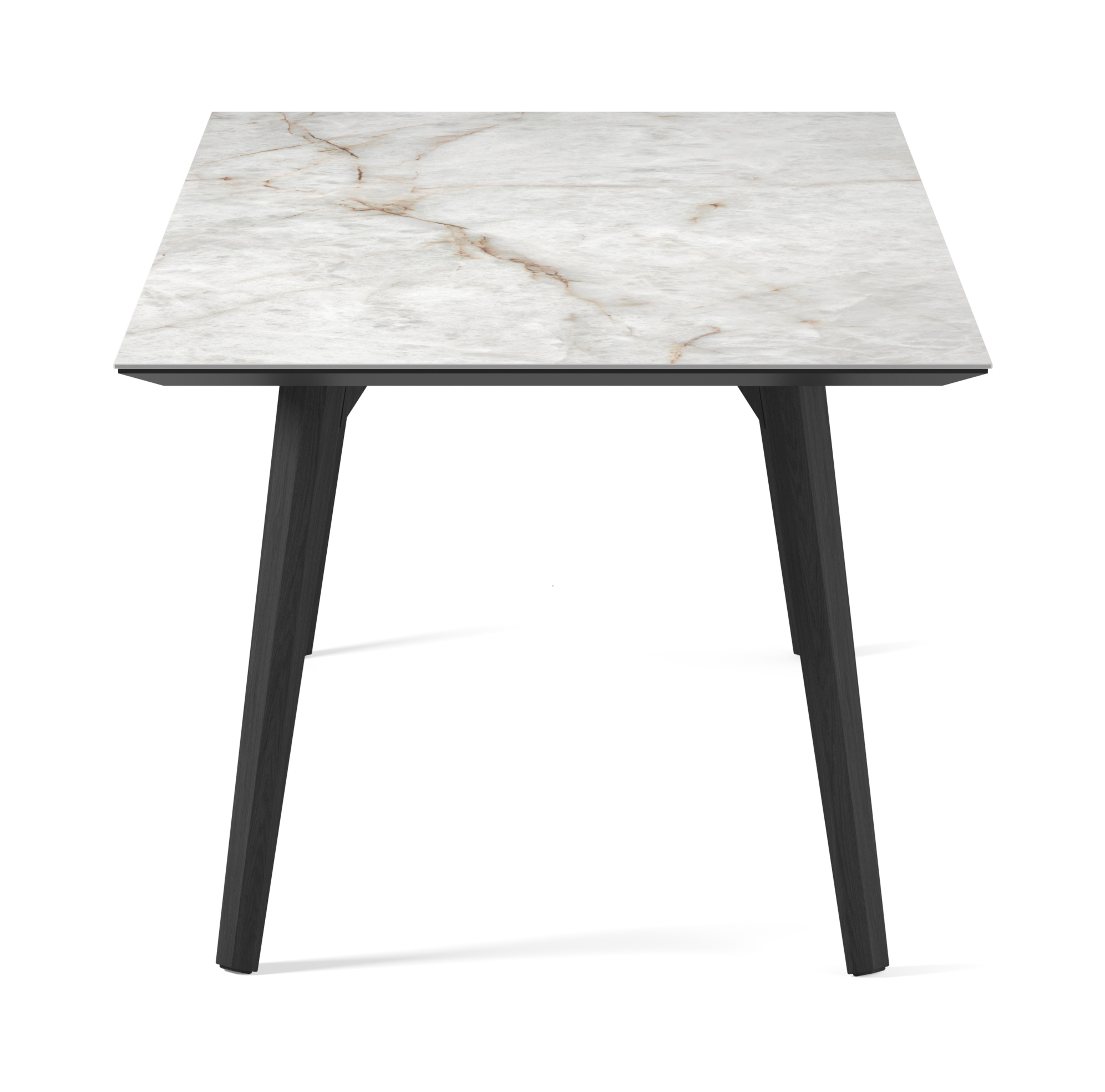 Table de salle à manger Clino armature en chêne noir avec plateau Ceramo rectangulaire céramique en couleur Himalaya 220 x 100 x 77 cm