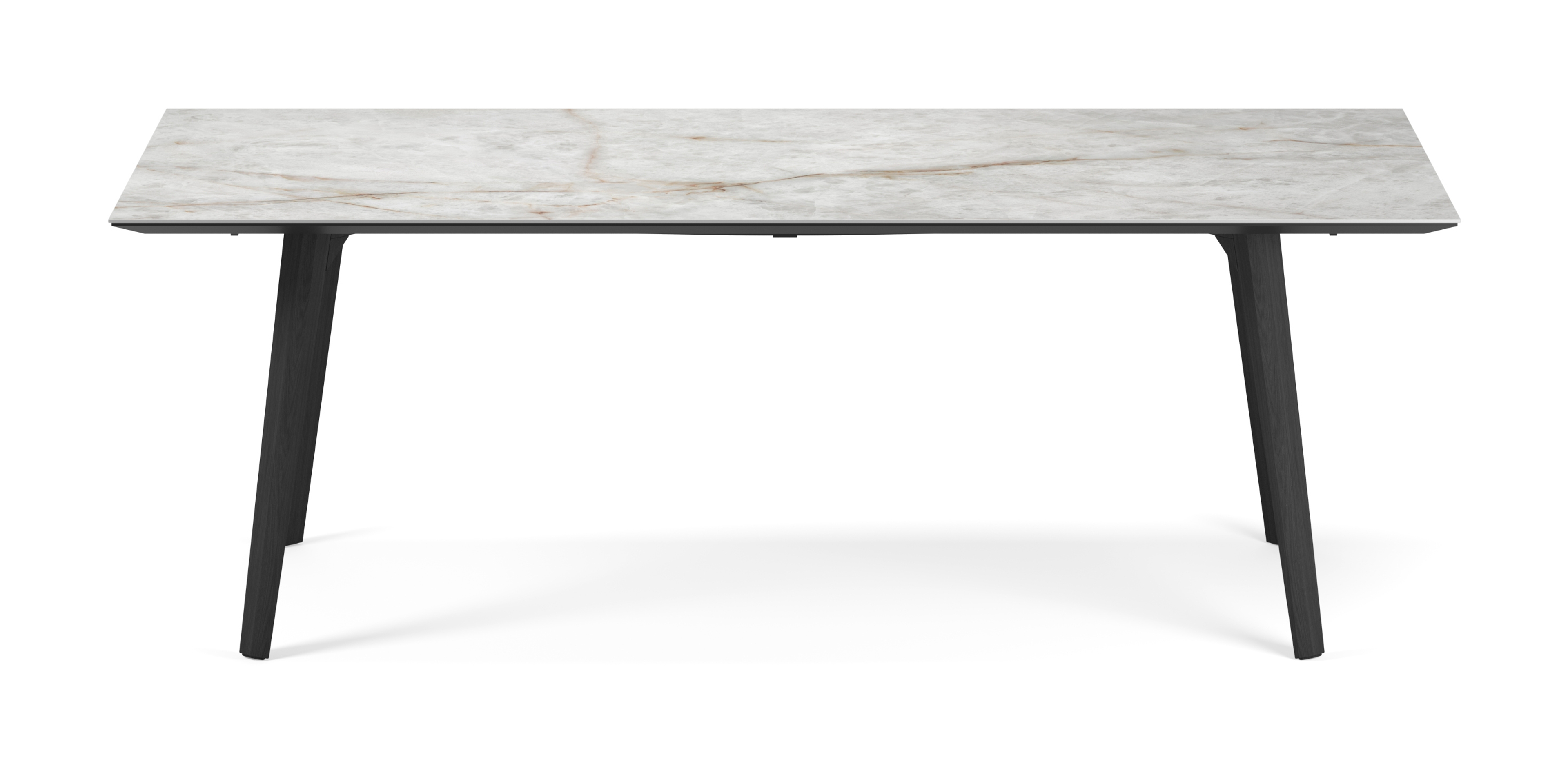 Table de salle à manger Clino armature en chêne noir avec plateau Ceramo rectangulaire céramique en couleur Himalaya 220 x 100 x 77 cm