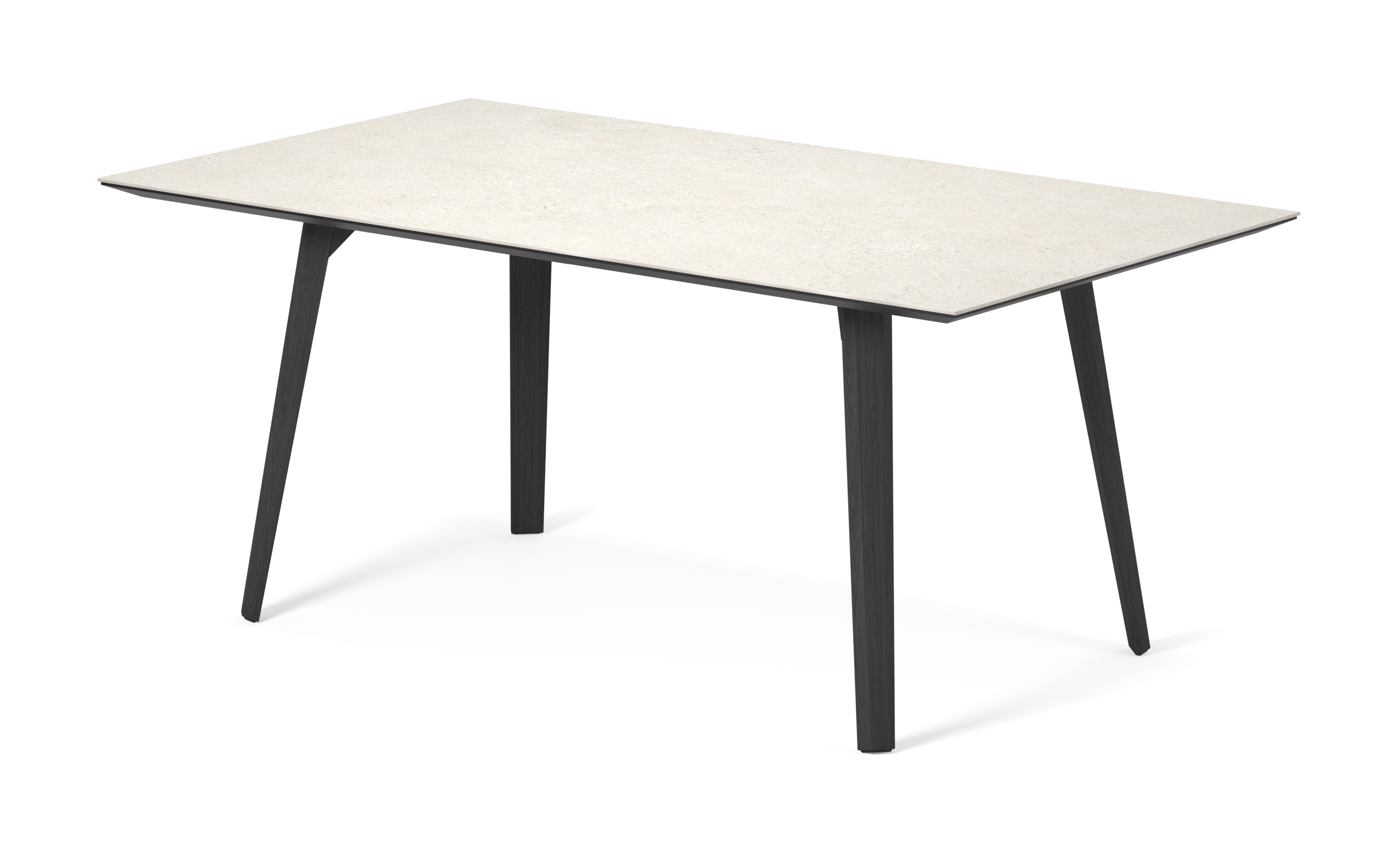 Table de salle à manger Clino armature en chêne noir avec plateau Ceramo rectangulaire céramique en couleur Shilin 180 x 90 x 77 cm