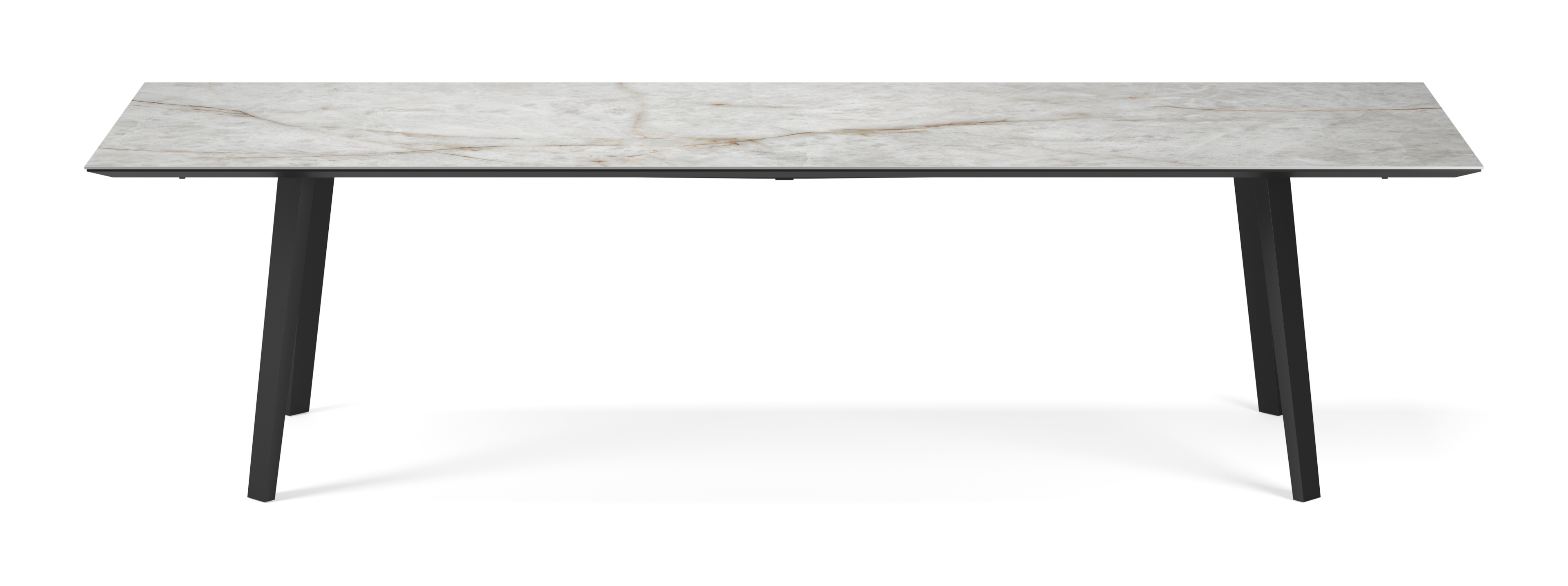 Table de salle à manger Clino armature en métal noir avec plateau Ceramo rectangulaire céramique en couleur Himalaya 300 x 100 x 77 cm