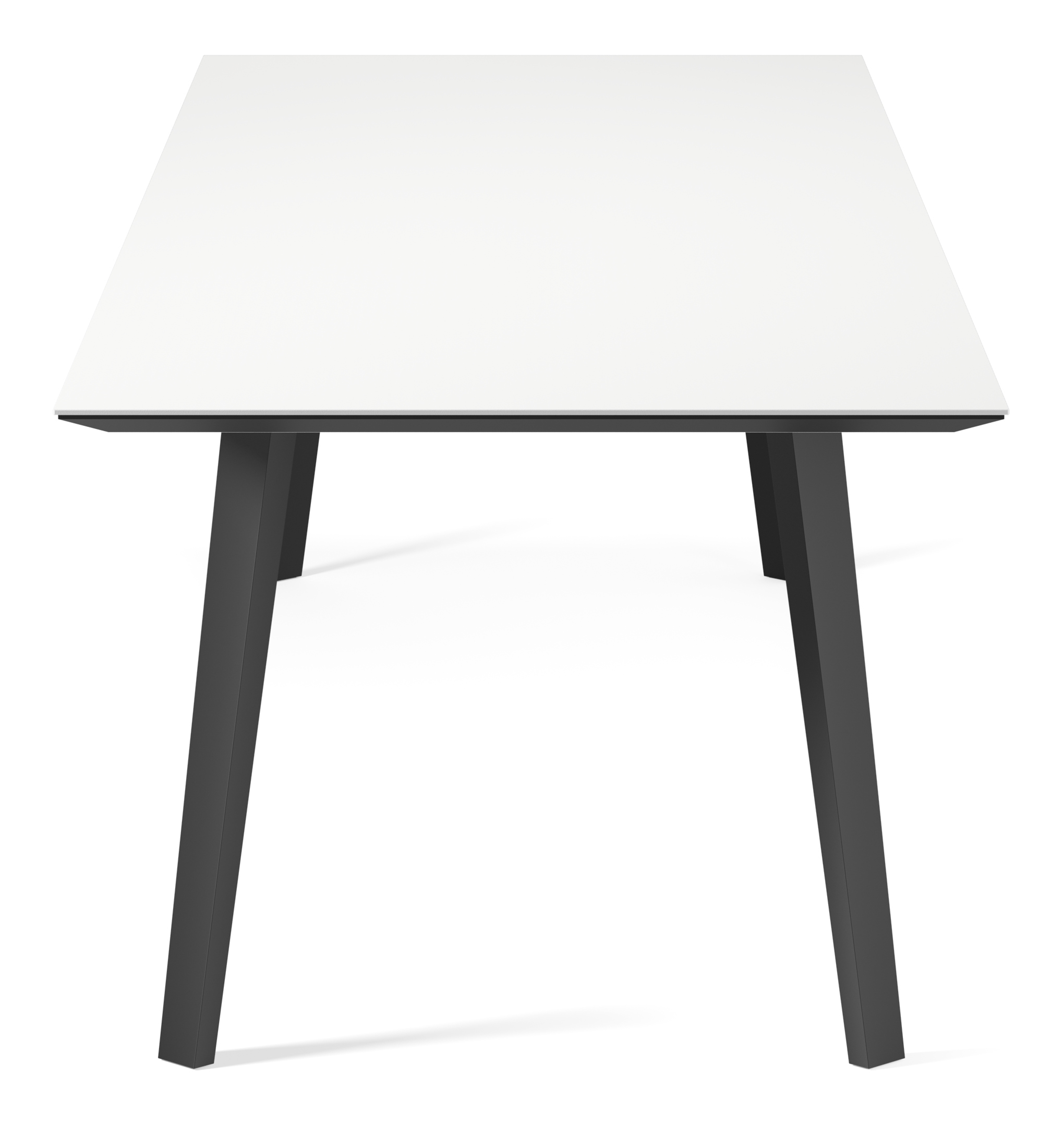 Table de salle à manger Clino armature en métal noir  avec plateau Ceramo rectangulaire céramique en couleur Arctic White 300 x 100 x 77 cm