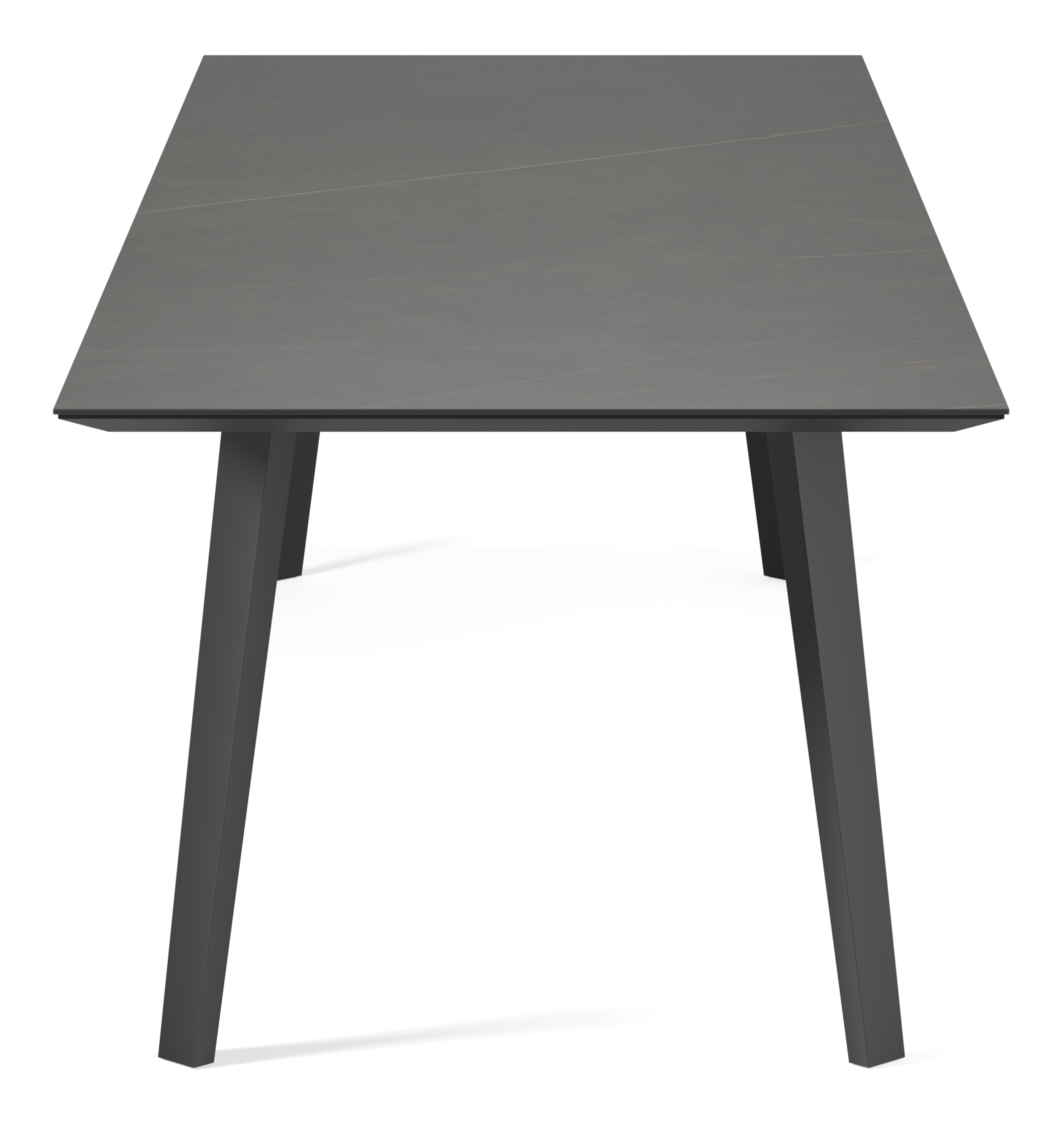 Eettafel Clino onderstel in zwart metaal met rechthoekig volkeramisch Ceramo blad in kleur Calatorao 300 x 100 x 77 cm