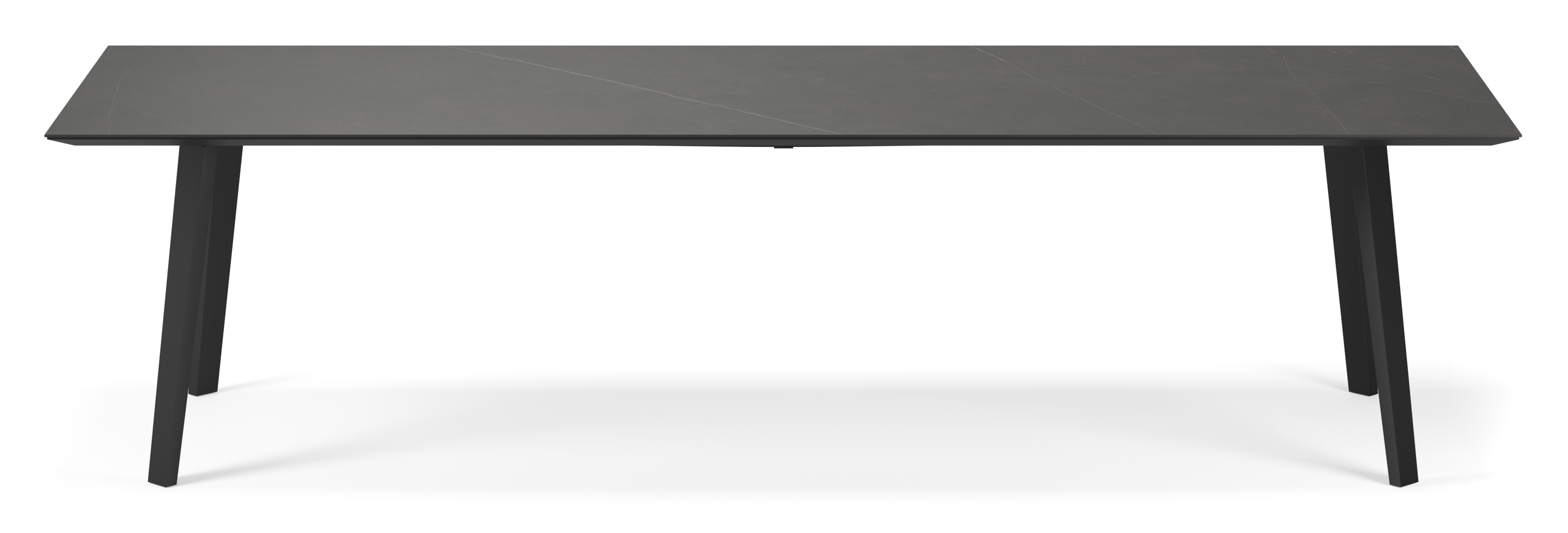 Eettafel Clino onderstel in zwart metaal met rechthoekig volkeramisch Ceramo blad in kleur Calatorao 300 x 100 x 77 cm